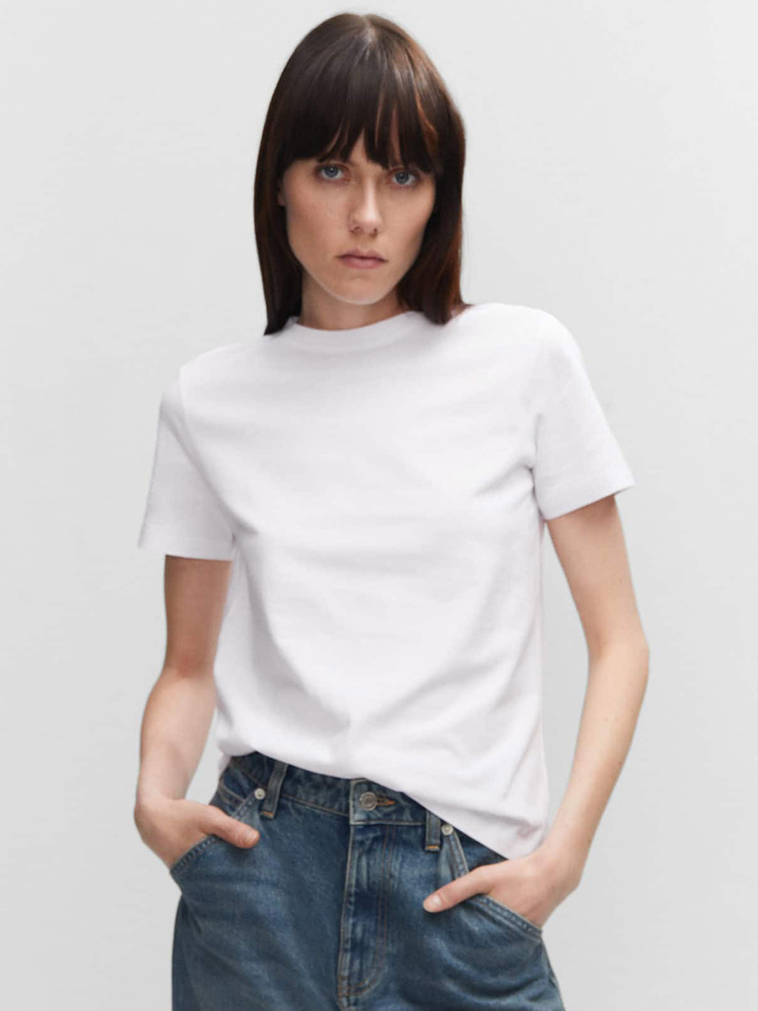 MANGO Women Solid Pure Cotton T-shirt, White
MANGO Women Solid Pure Cotton T-shirt, White