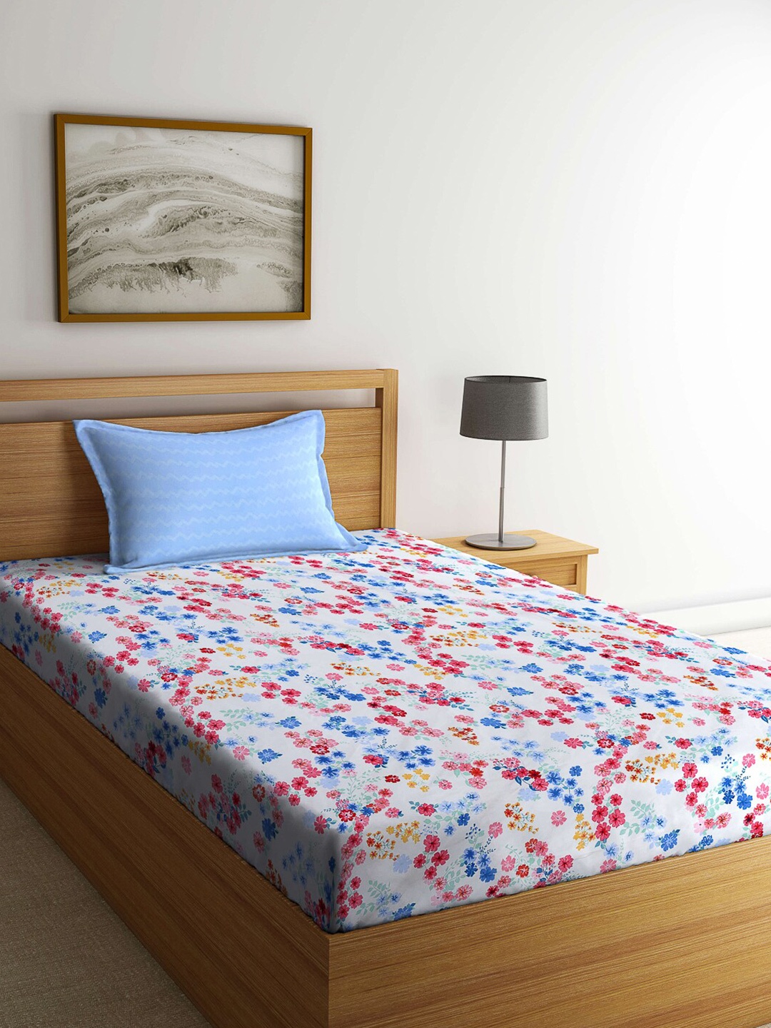 KLOTTHE White & Pink Floral Printed Polycotton 300 TC Single Bedsheet With 1 Pillow Cover
KLOTTHE White & Pink Floral Printed Polycotton 300 TC Single Bedsheet With 1 Pillow Cover