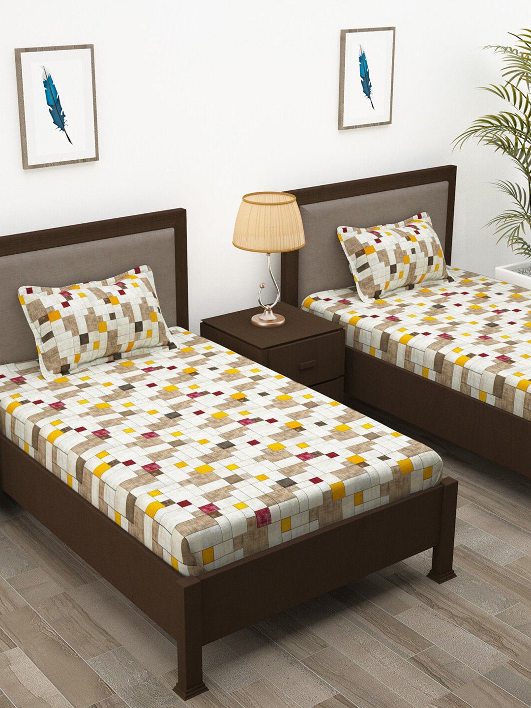 Story@home White & Brown Geometric Cotton 144 TC 2 Single Bedsheet With 2 Pillow Covers
Story@home White & Brown Geometric Cotton 144 TC 2 Single Bedsheet With 2 Pillow Covers