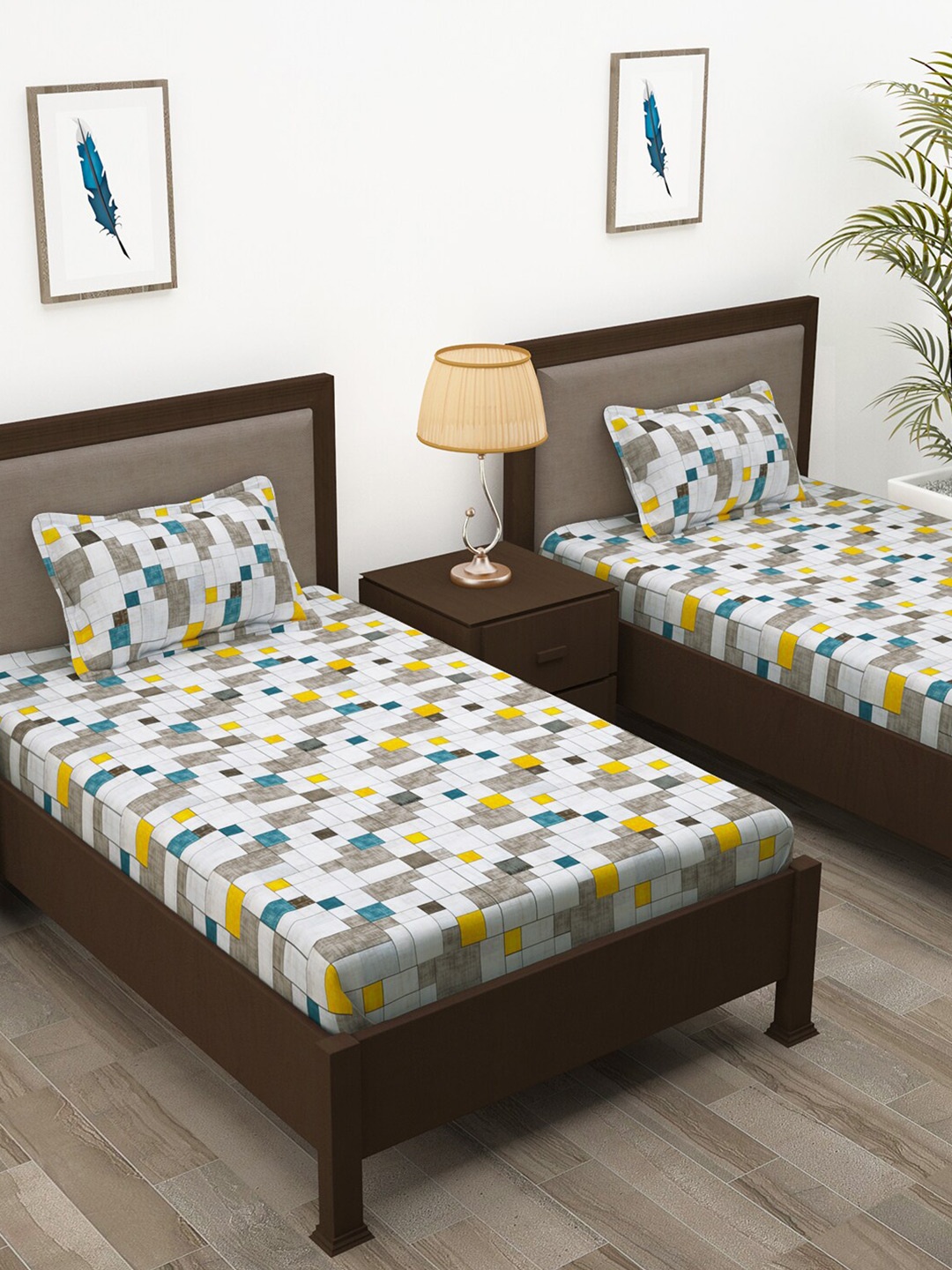 Story@home White & Yellow Geometric Cotton 144 TC 2 Single Bedsheet with 2 Pillow Covers
Story@home White & Yellow Geometric Cotton 144 TC 2 Single Bedsheet with 2 Pillow Covers