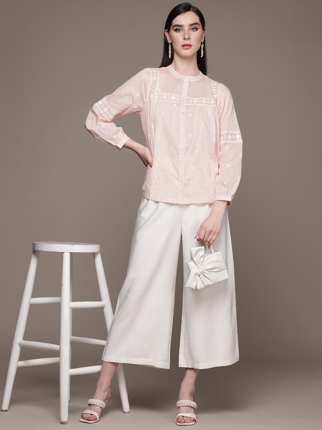 aarke Ritu Kumar Geometric Embroidered Puff Sleeve Shirt Style Top with Camisole, Pink
aarke Ritu Kumar Geometric Embroidered Puff Sleeve Shirt Style Top with Camisole, Pink