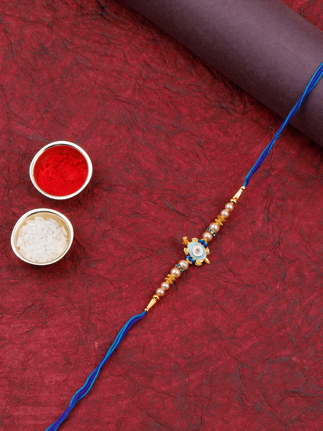 Silver Shine Set of 2 Bhaiya Bhabhi Rakhi With Roli Chawal Greeting Card Pooja Thali, Multi
Silver Shine Set of 2 Bhaiya Bhabhi Rakhi With Roli Chawal Greeting Card Pooja Thali, Multi