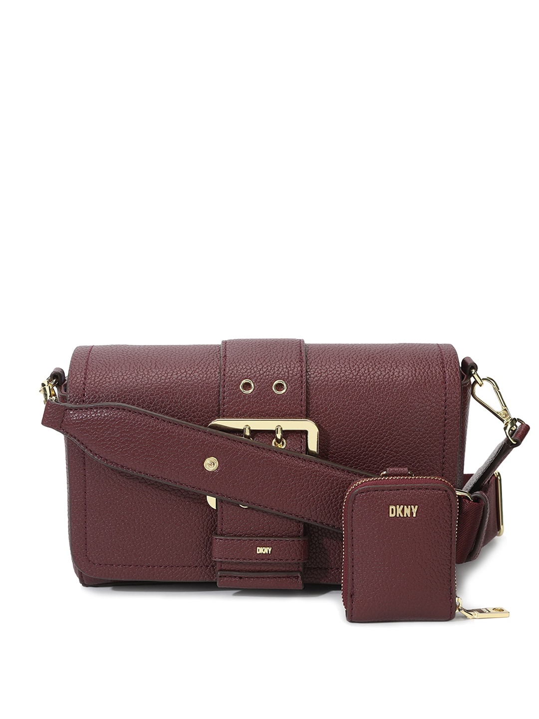 DKNY PU Sling Bag With Buckle, Na