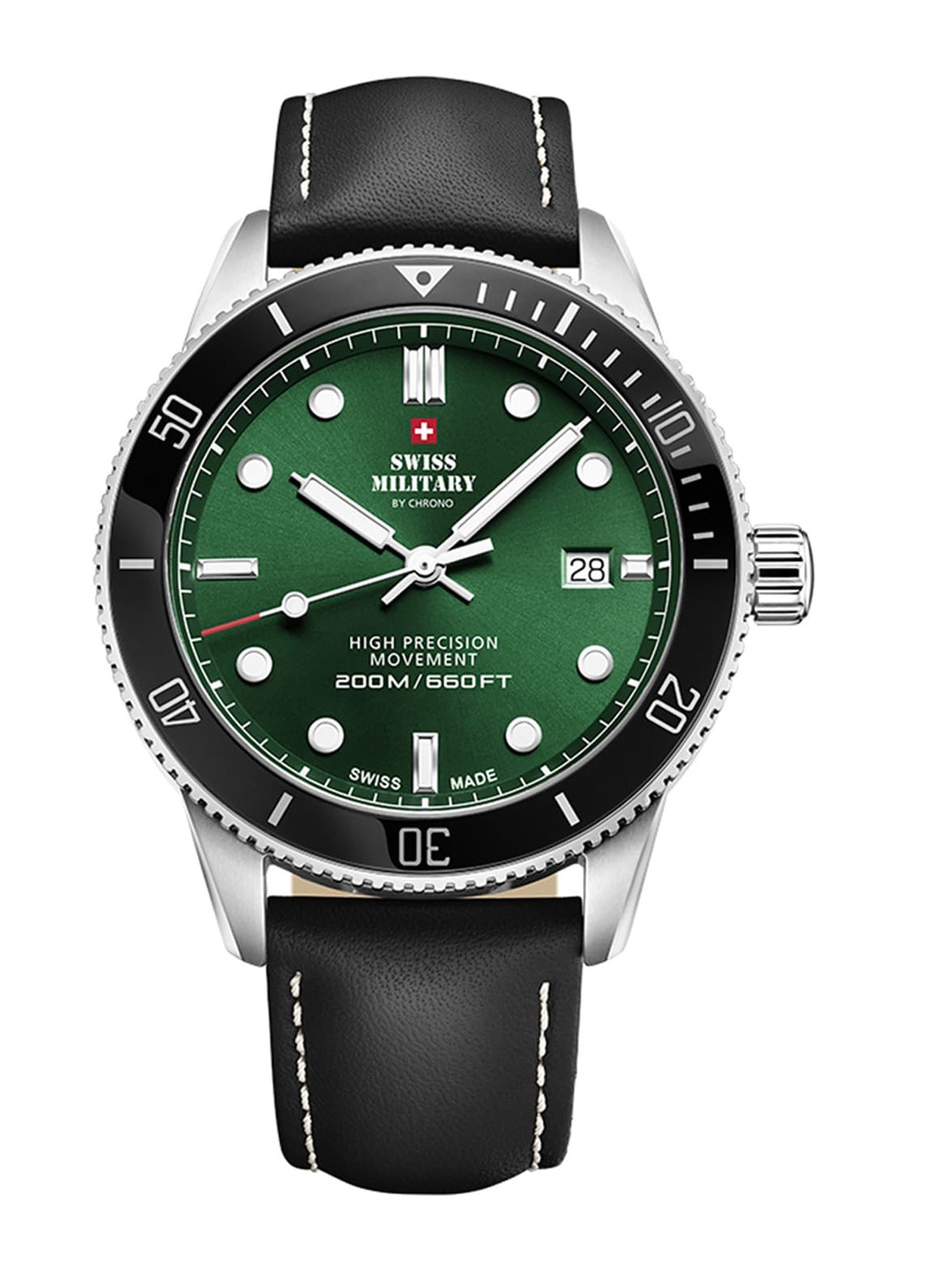 Swiss Military by Chrono Unisex Green Dial & Black Leather Straps Analogue Watch SM34088.06
Swiss Military by Chrono Unisex Green Dial & Black Leather Straps Analogue Watch SM34088.06