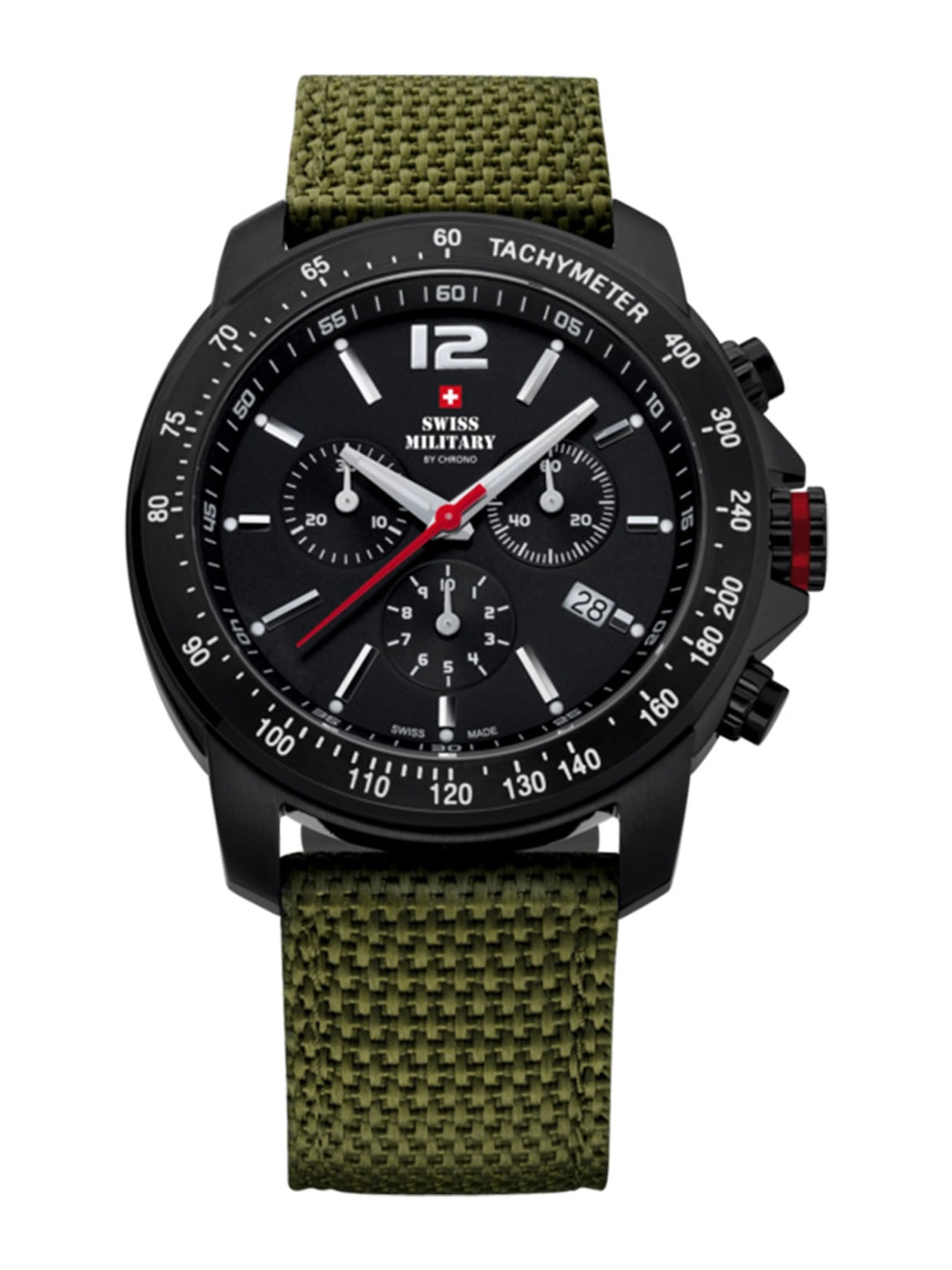 Swiss Military by Chrono Unisex Black Dial & Green Textured Straps Analogue Watch SM34033.07
Swiss Military by Chrono Unisex Black Dial & Green Textured Straps Analogue Watch SM34033.07
