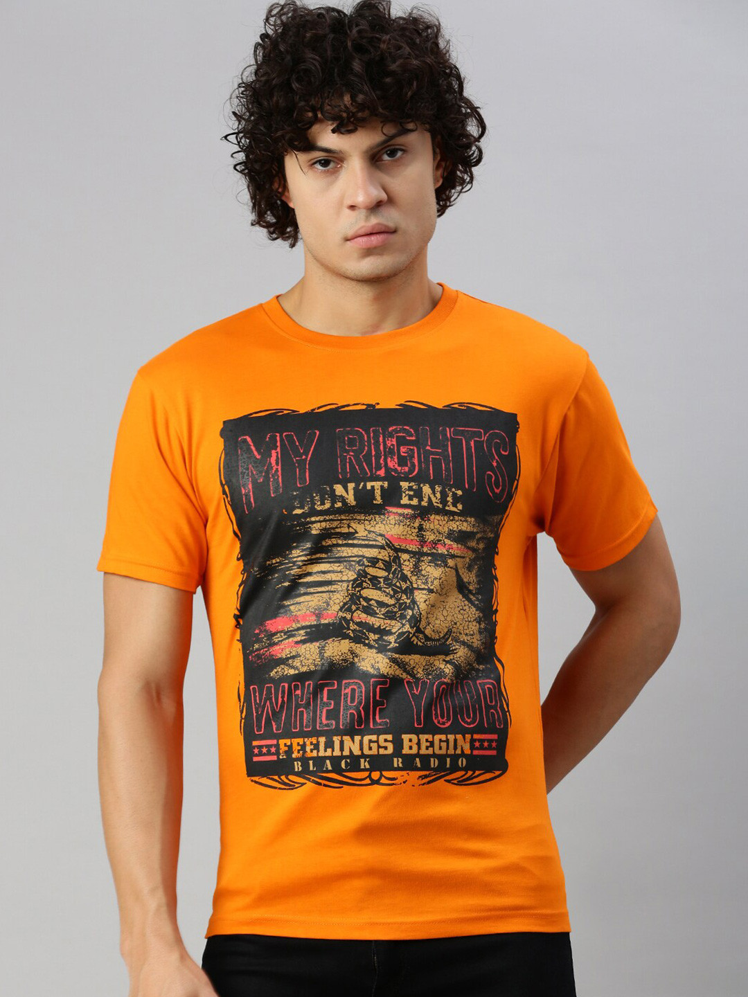 BLACK RADIO Graphic Printed Cotton T-Shirt, Orange
BLACK RADIO Graphic Printed Cotton T-Shirt, Orange