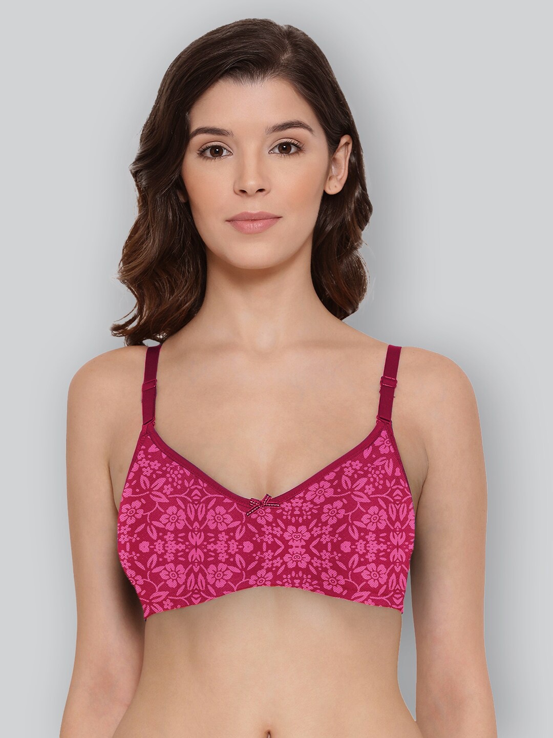 LYRA Printed Combed Cotton Wirefree Secret Support Bra with Detachable Strap, Magenta
LYRA Printed Combed Cotton Wirefree Secret Support Bra with Detachable Strap, Magenta