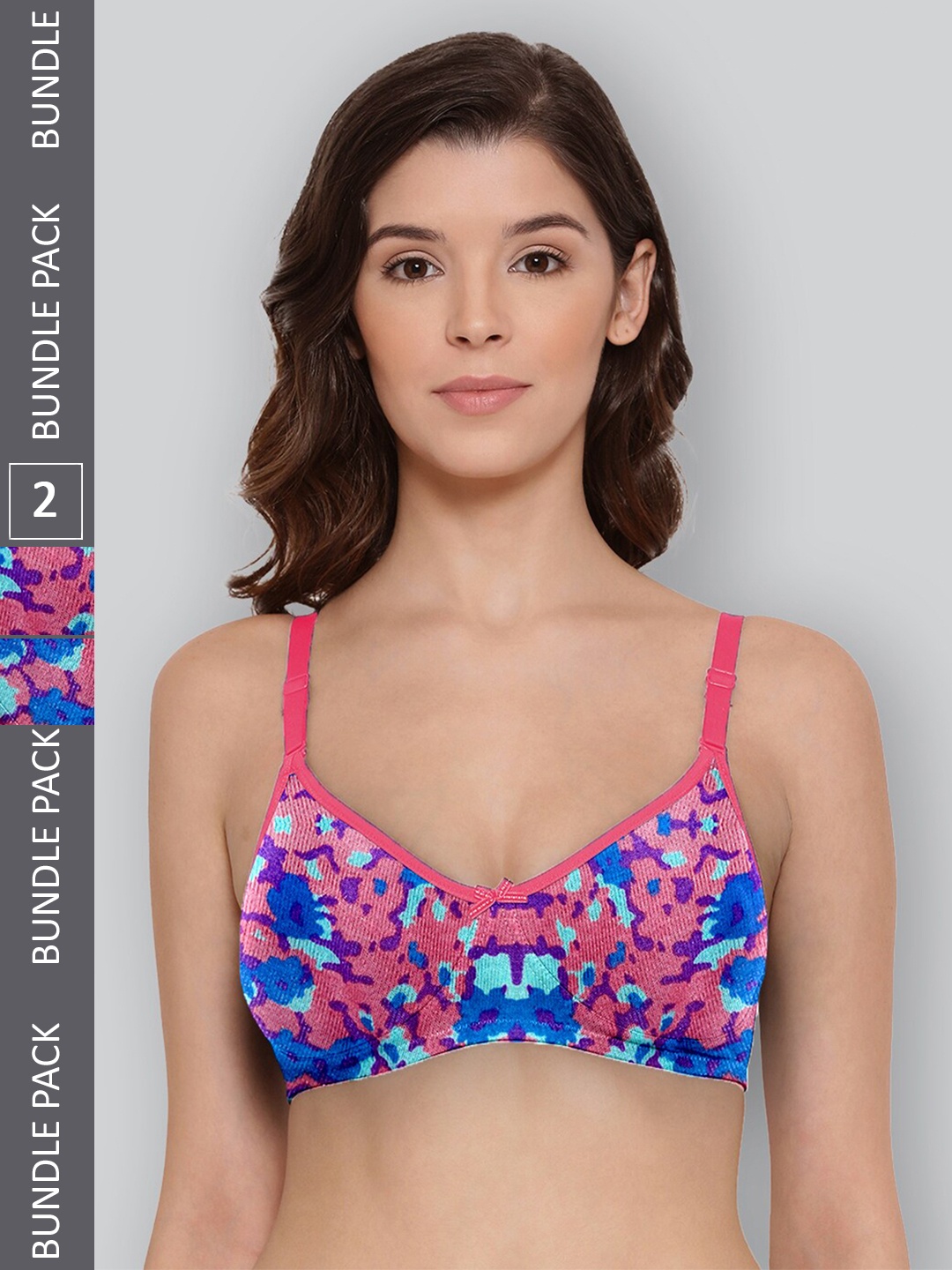 LYRA Pack Of 2 Printed Combed Cotton Wirefree Secret Support Bra with Detachable Strap, Coral
LYRA Pack Of 2 Printed Combed Cotton Wirefree Secret Support Bra with Detachable Strap, Coral