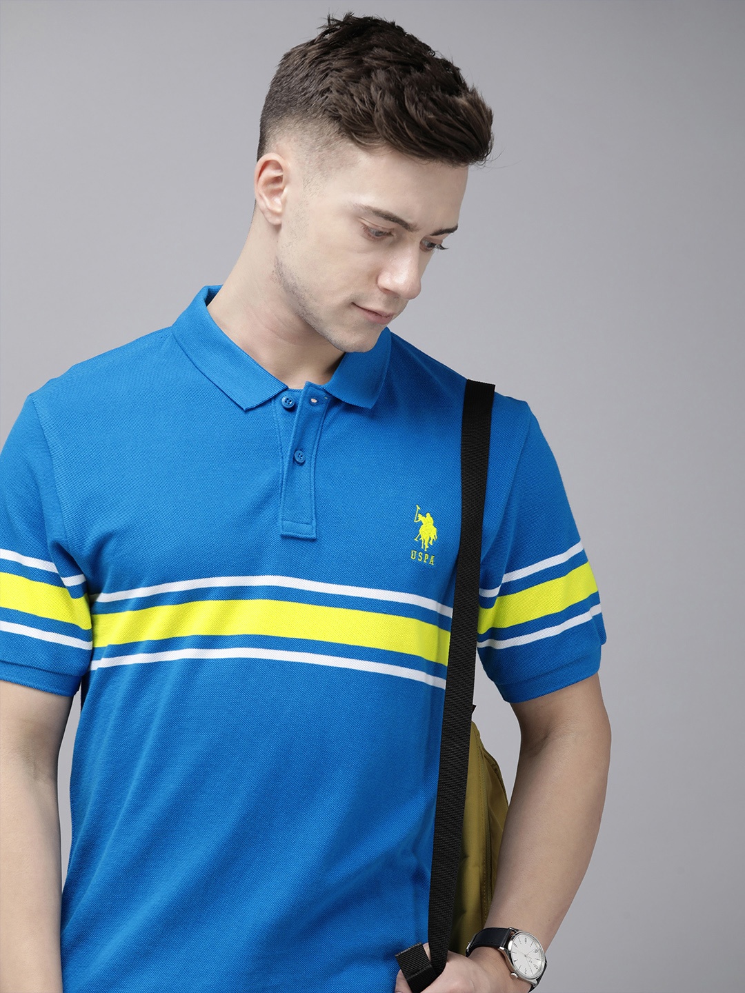 U.S. Polo Assn. Striped Polo Collar Pure Cotton Slim Fit T-shirt, Blue
U.S. Polo Assn. Striped Polo Collar Pure Cotton Slim Fit T-shirt, Blue