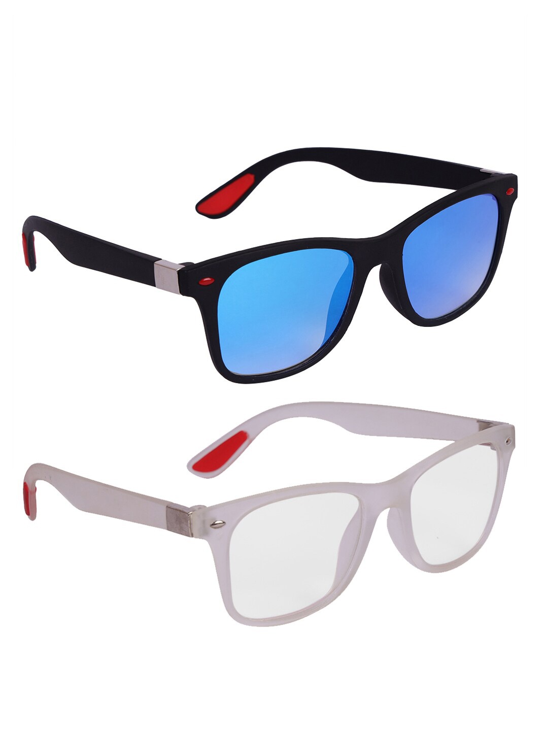 Kastner Unisex Set Of 2 Square Sunglasses With UV Protected Lens REL_CM_REDTIP_WHIT-BLUBLK, Transparent
Kastner Unisex Set Of 2 Square Sunglasses With UV Protected Lens REL_CM_REDTIP_WHIT-BLUBLK, Transparent