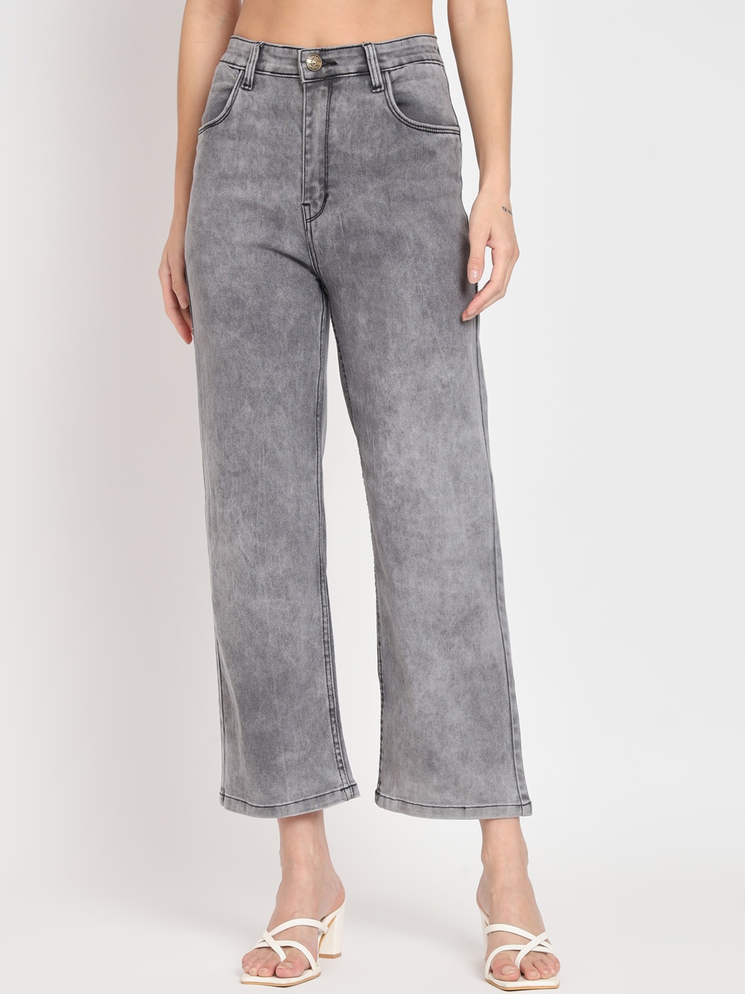 AngelFab Women Jean Bootcut High-Rise Stretchable Clean Look Cotton Jeans, Grey
AngelFab Women Jean Bootcut High-Rise Stretchable Clean Look Cotton Jeans, Grey
