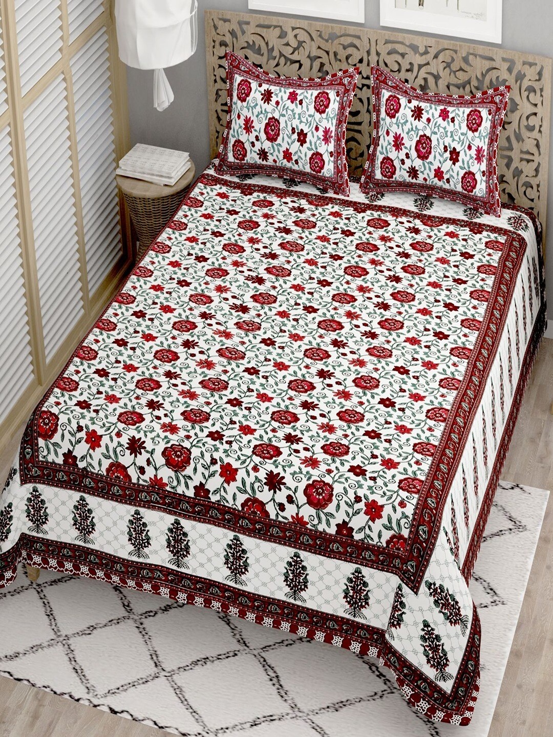 UNIQCHOICE Maroon & White Ethnic Motifs Cotton 144 TC King Bedsheet with 2 Pillow Covers
UNIQCHOICE Maroon & White Ethnic Motifs Cotton 144 TC King Bedsheet with 2 Pillow Covers
