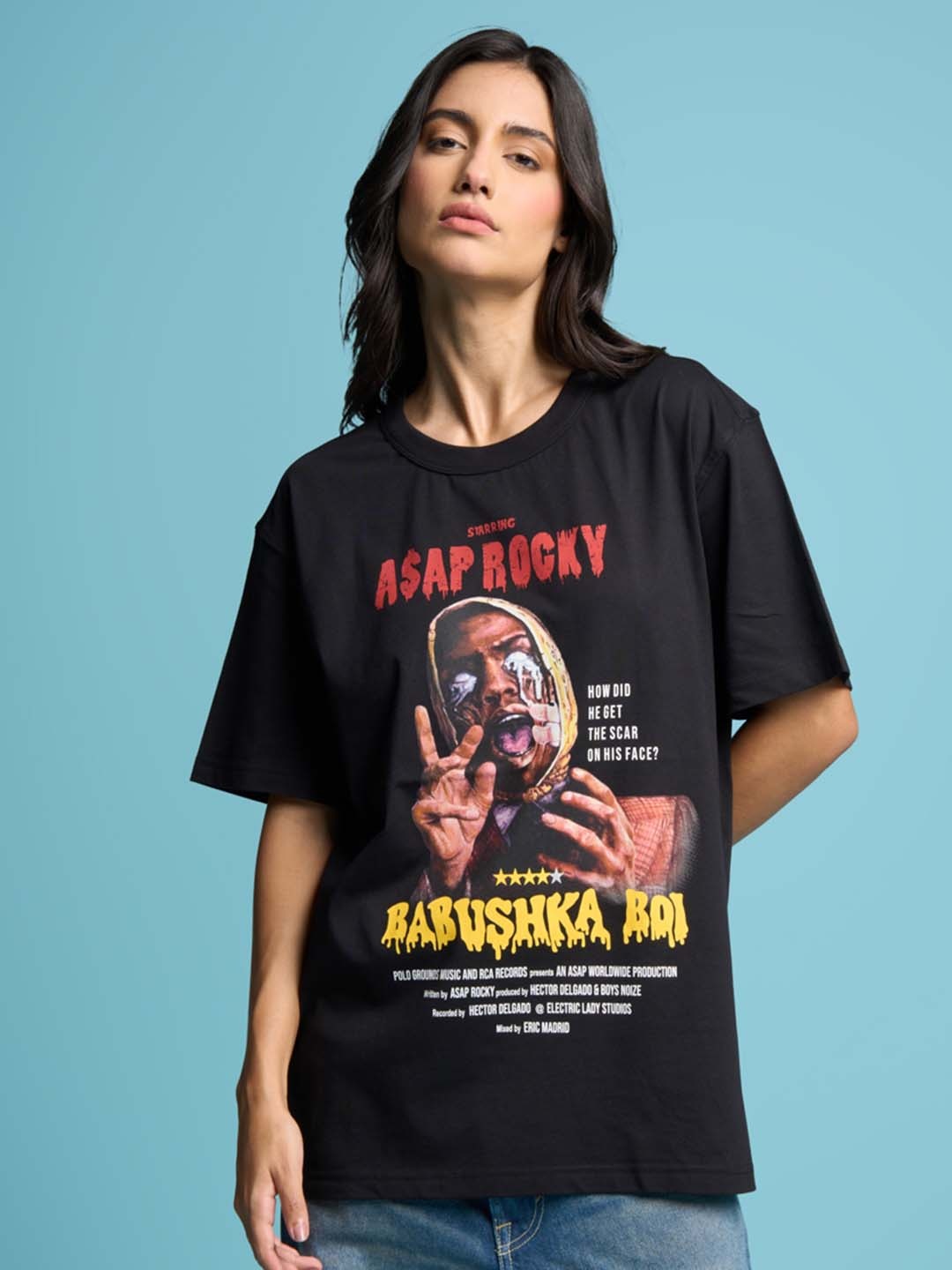 Bonkers Corner Black Typography Printed Drop-Shoulder Sleeves Cotton Oversized T-shirt
Bonkers Corner Black Typography Printed Drop-Shoulder Sleeves Cotton Oversized T-shirt