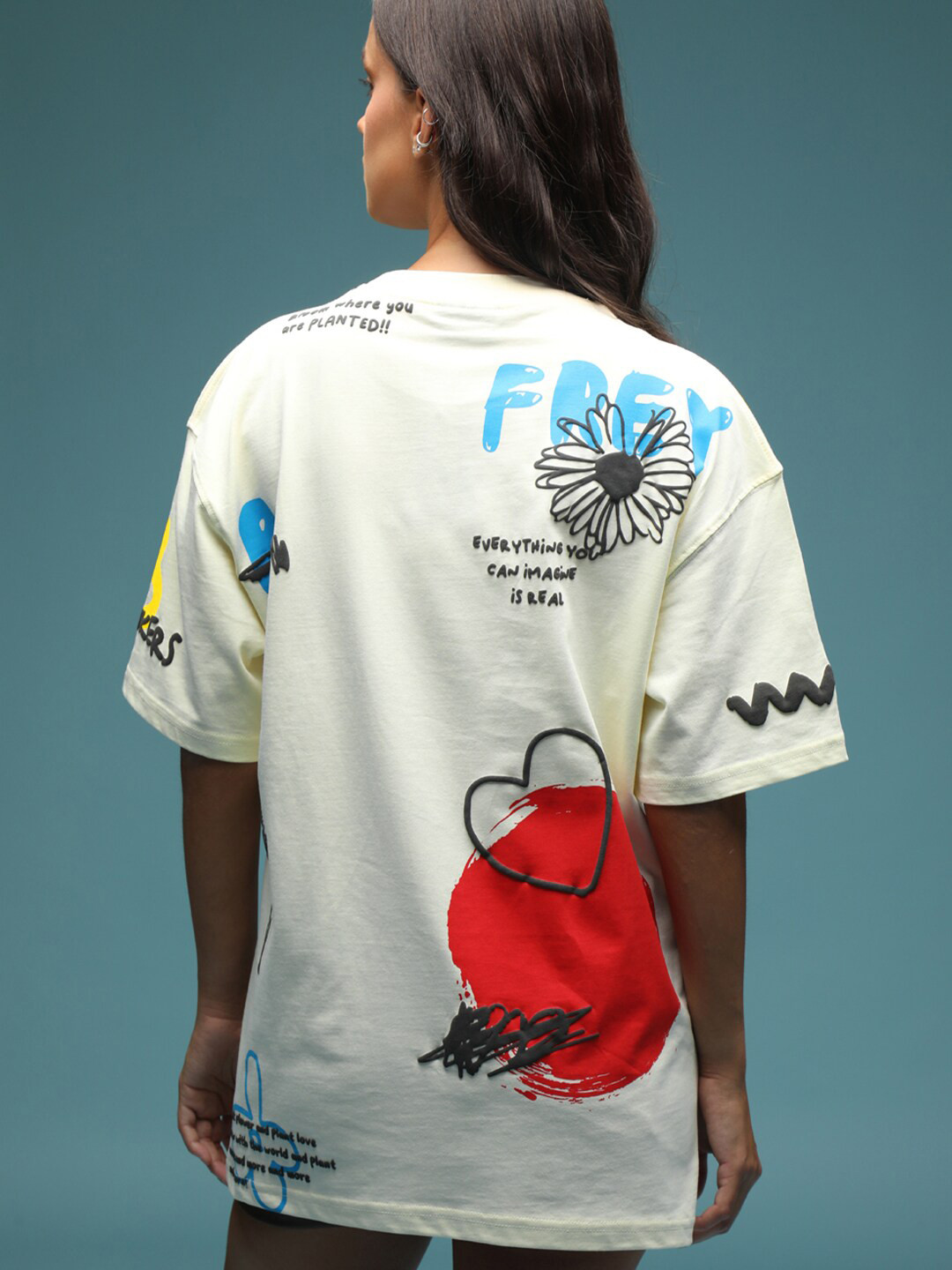 Bonkers Corner Cream Typography Printed Drop-Shoulder Sleeves Cotton Oversized T-shirt
Bonkers Corner Cream Typography Printed Drop-Shoulder Sleeves Cotton Oversized T-shirt
