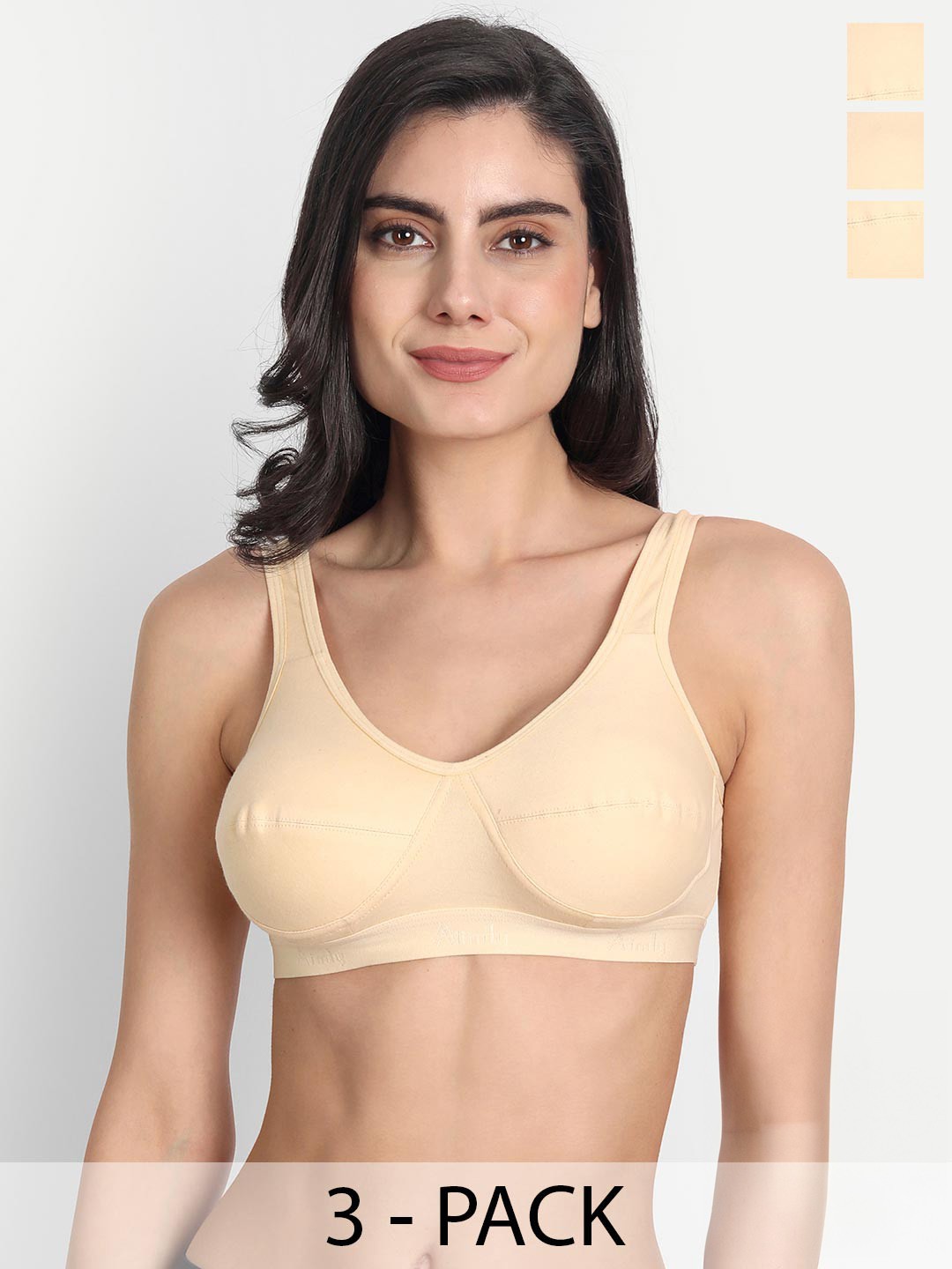 Aimly Pack Of 3 Non Padded Full Coverage Cotton Everyday Bra With All Day Comfort, Beige
Aimly Pack Of 3 Non Padded Full Coverage Cotton Everyday Bra With All Day Comfort, Beige