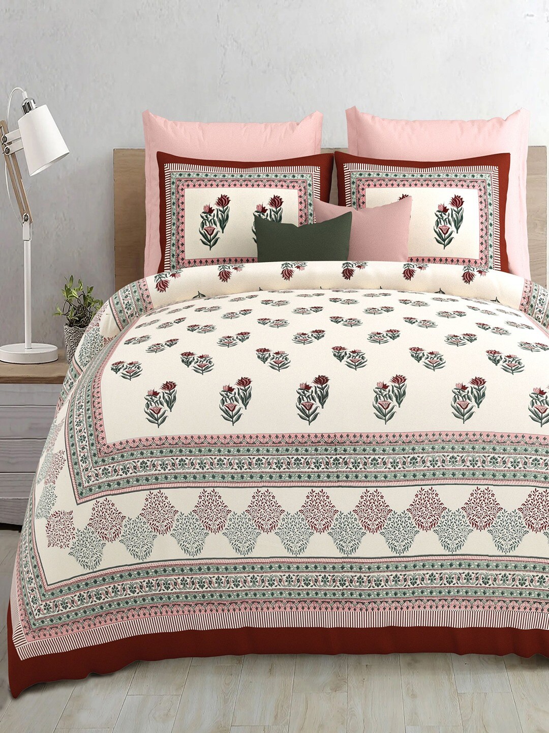 Bombay Spreads White & Maroon Floral Pure Cotton 210 TC King Bedsheet With 2 Pillow Covers
Bombay Spreads White & Maroon Floral Pure Cotton 210 TC King Bedsheet With 2 Pillow Covers