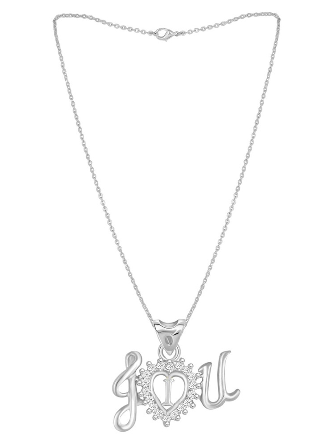 MEENAZ Silver-Plated AD Stone Studded I Alphabet Letter Stainless Steel Pendant With Chain
MEENAZ Silver-Plated AD Stone Studded I Alphabet Letter Stainless Steel Pendant With Chain