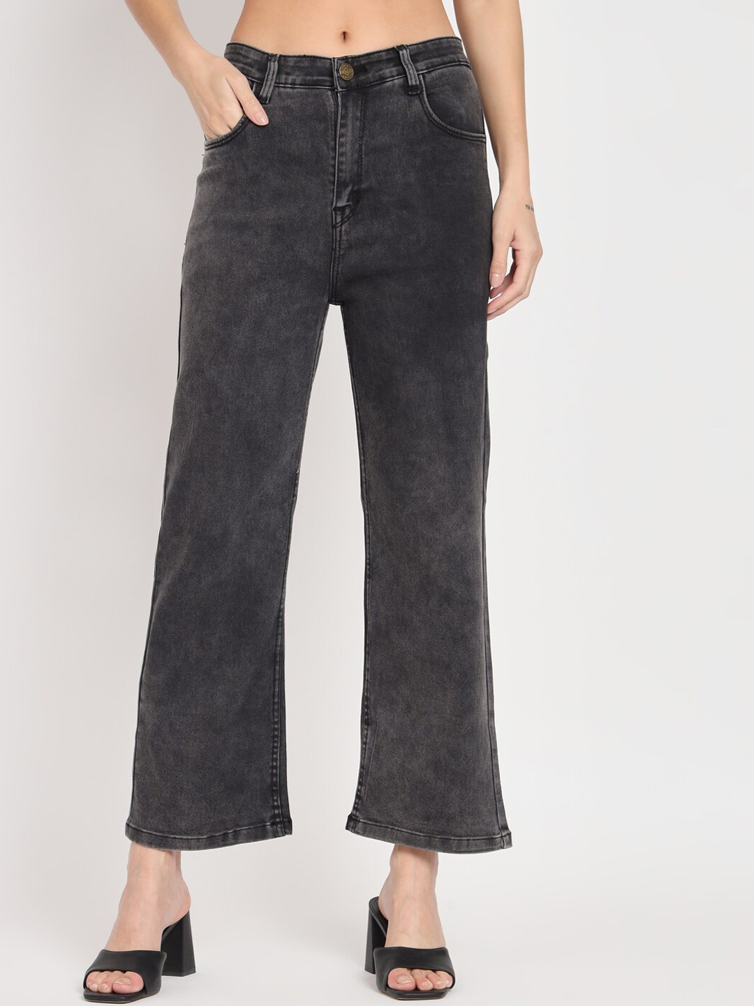 AngelFab Women Jean Bootcut High-Rise Heavy Fade Stretchable Clean Look Cotton Jeans, Black
AngelFab Women Jean Bootcut High-Rise Heavy Fade Stretchable Clean Look Cotton Jeans, Black