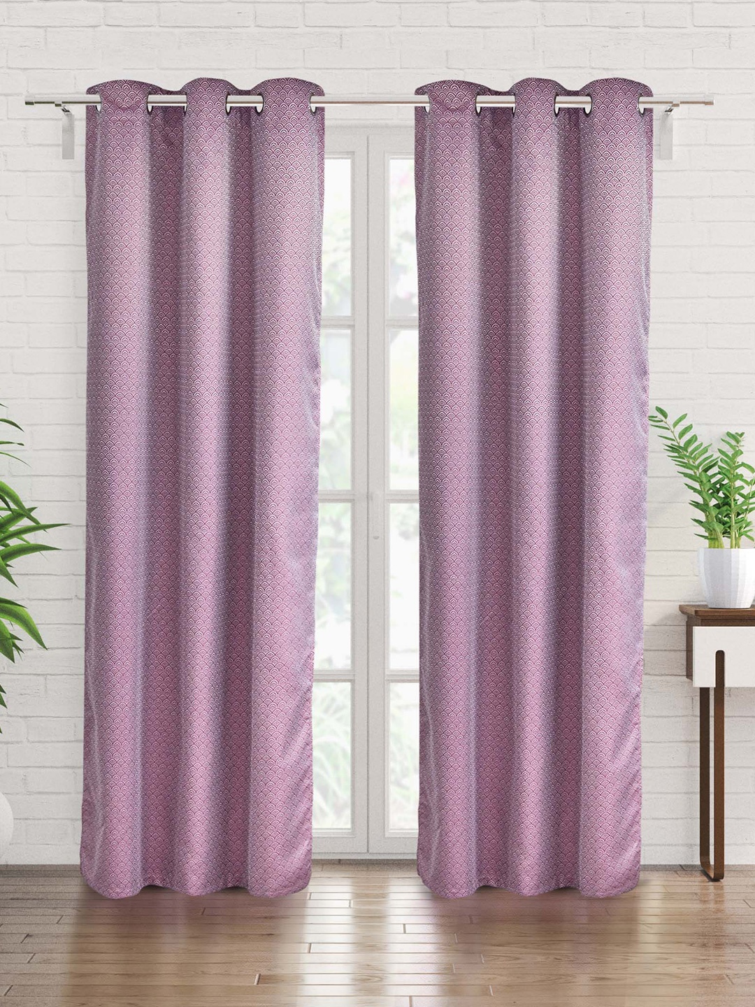 Home Centre Alexis 2 Pieces Purple & White Geometric Jacquard Room Darkening Door Curtains
Home Centre Alexis 2 Pieces Purple & White Geometric Jacquard Room Darkening Door Curtains