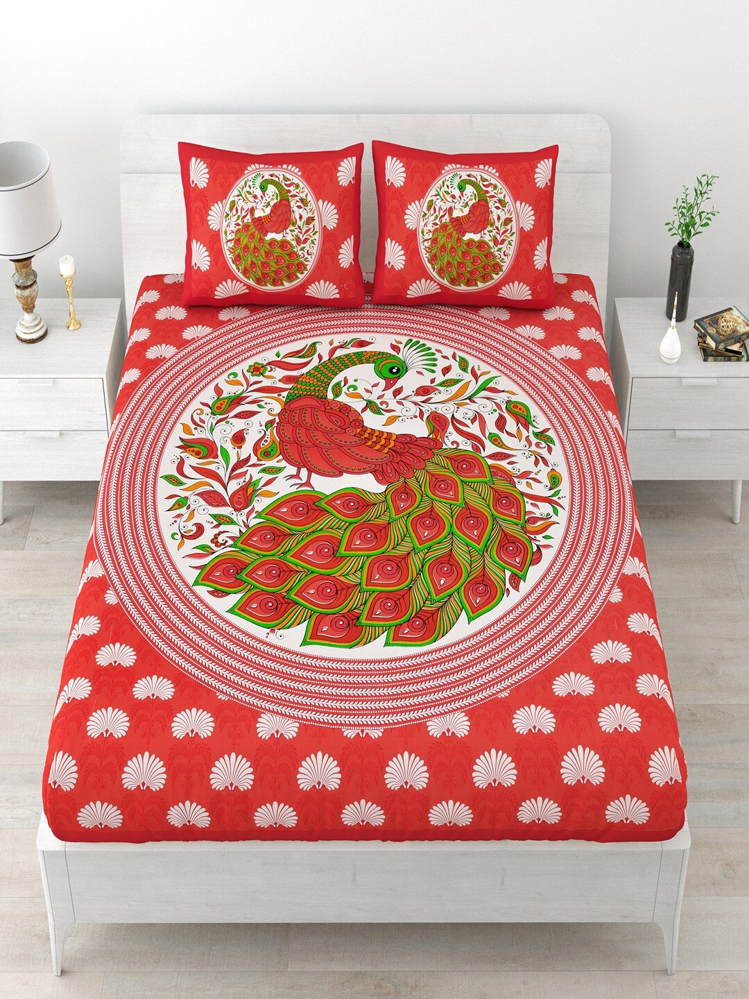 UNIQCHOICE Red & White Ethnic Motif Pure Cotton 120 TC Queen Bedsheet with 2 Pillow Covers
UNIQCHOICE Red & White Ethnic Motif Pure Cotton 120 TC Queen Bedsheet with 2 Pillow Covers