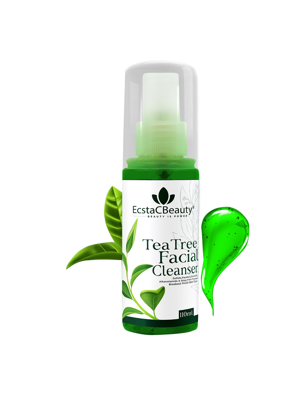 EcstaCBeauty Natural Tea Tree Facial Cleanser with Rosemary & Maychang - 110 ml, Green
EcstaCBeauty Natural Tea Tree Facial Cleanser with Rosemary & Maychang - 110 ml, Green