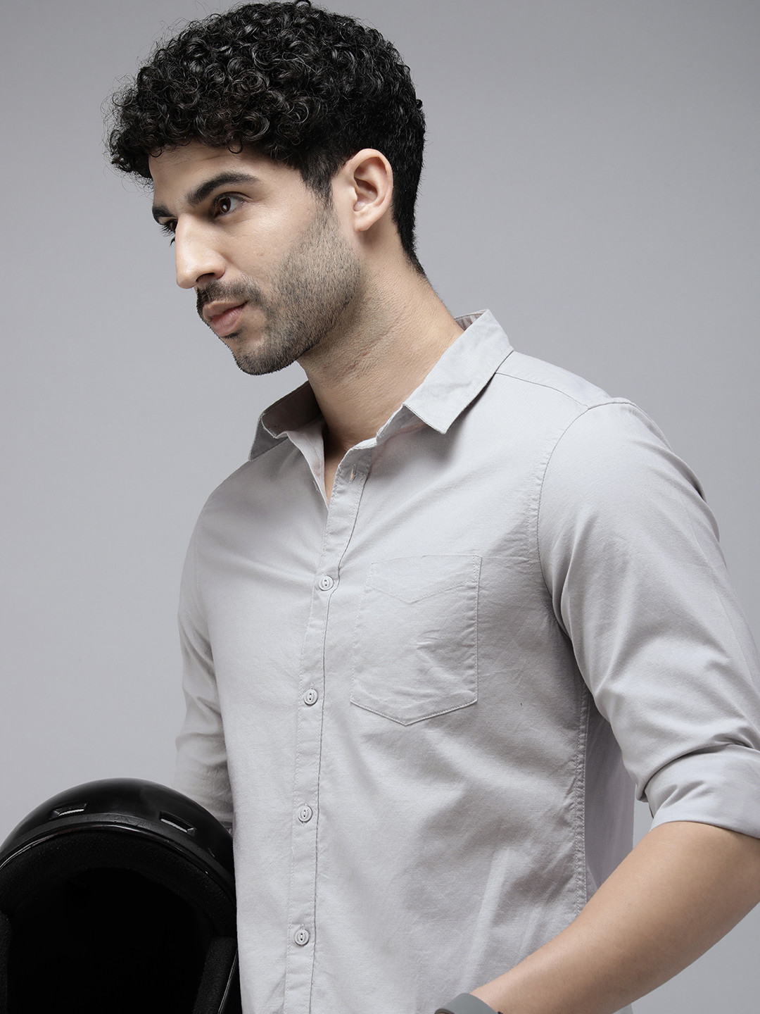 Roadster Men Opaque Casual Shirt, Grey 
Roadster Men Opaque Casual Shirt, Grey
