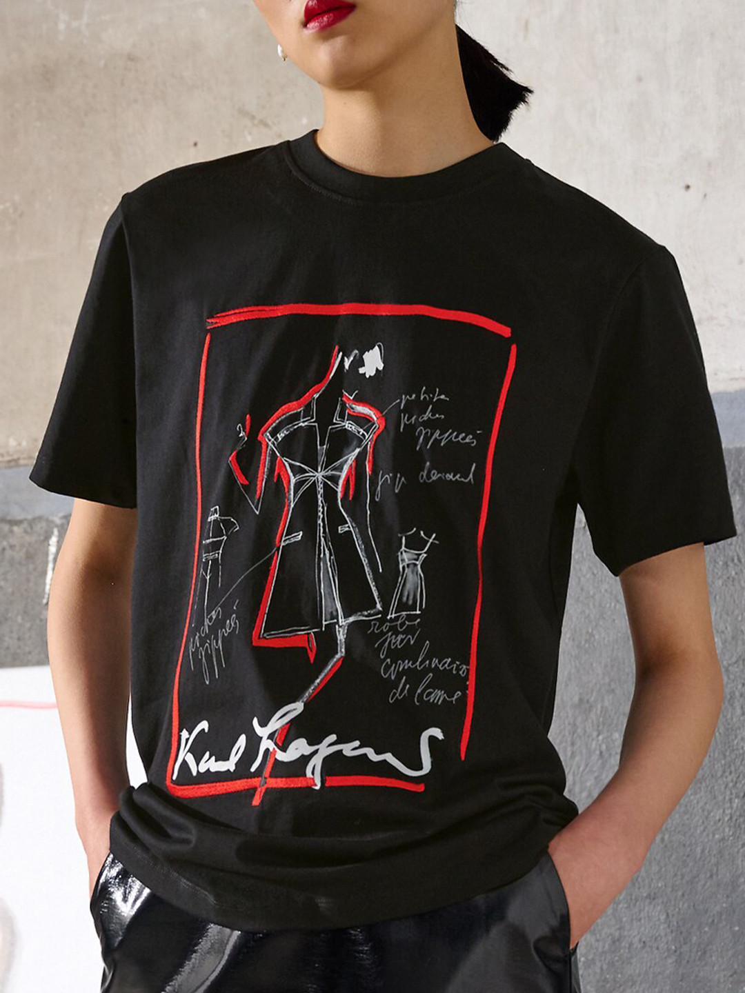 Karl Lagerfeld Graphic Printed Cotton T-shirt, Black
Karl Lagerfeld Graphic Printed Cotton T-shirt, Black