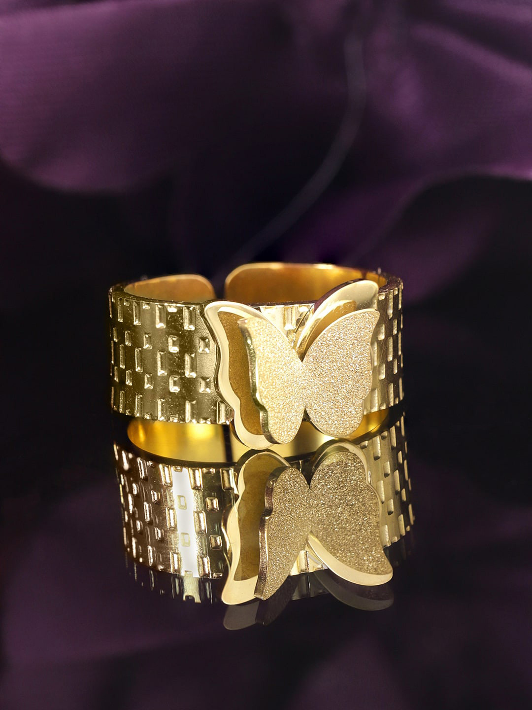 Rubans Voguish 22K Gold Plated Stainless Steel Waterproof Tarnish Free Adjustable Ring
Rubans Voguish 22K Gold Plated Stainless Steel Waterproof Tarnish Free Adjustable Ring