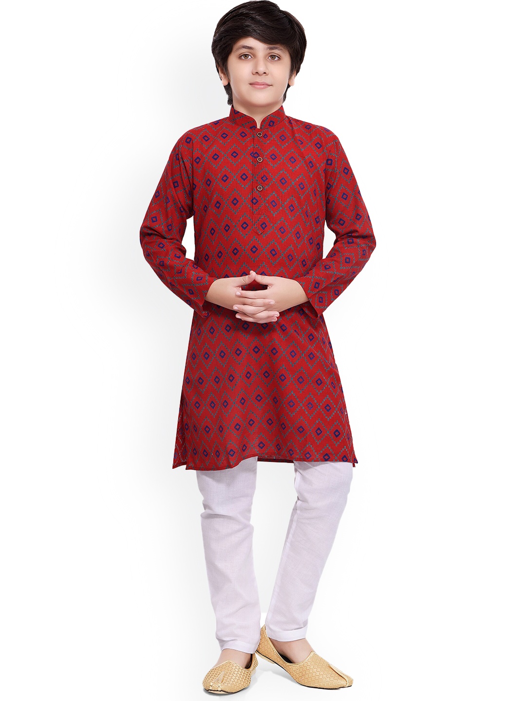BAESD Boys Ethnic Motifs Printed Mandarin Collar Regular Kurta with Dhoti Pants, Red
BAESD Boys Ethnic Motifs Printed Mandarin Collar Regular Kurta with Dhoti Pants, Red