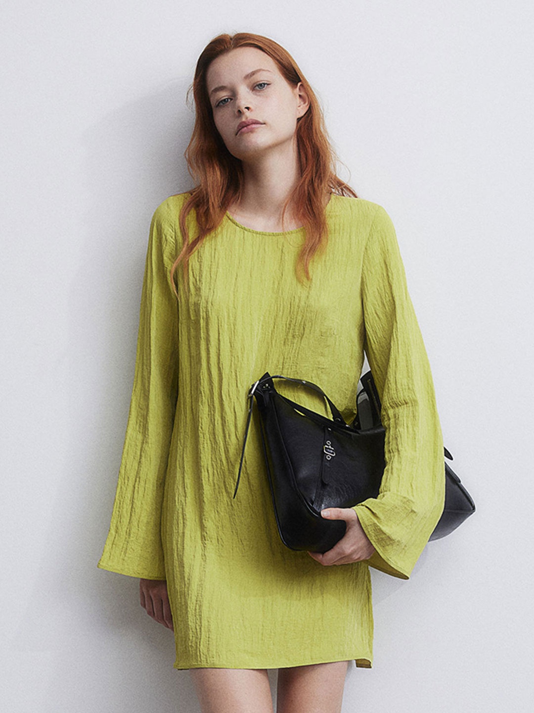 H&M Crinkled Dress, Green