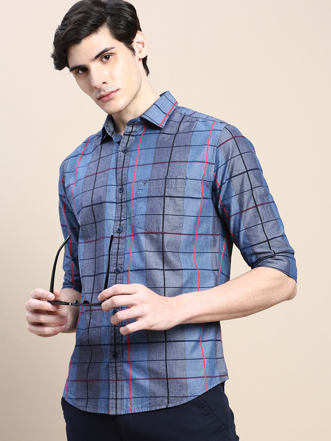 SHOWOFF Standard Slim Fit Checked Spread Collar Long Sleeves Cotton Casual Shirt, Grey
SHOWOFF Standard Slim Fit Checked Spread Collar Long Sleeves Cotton Casual Shirt, Grey