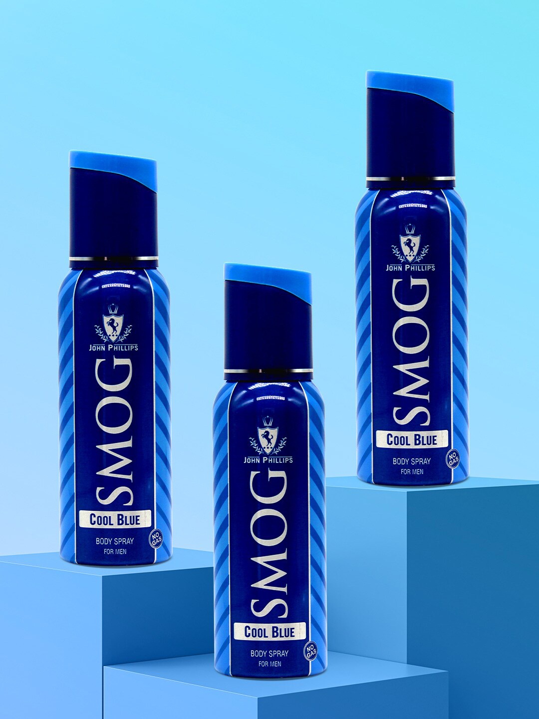 JOHN PHILLIPS Men Set Of 3 Long Lasting Smog Cool Blue Deodorant Body Spray - 120ml Each
JOHN PHILLIPS Men Set Of 3 Long Lasting Smog Cool Blue Deodorant Body Spray - 120ml Each