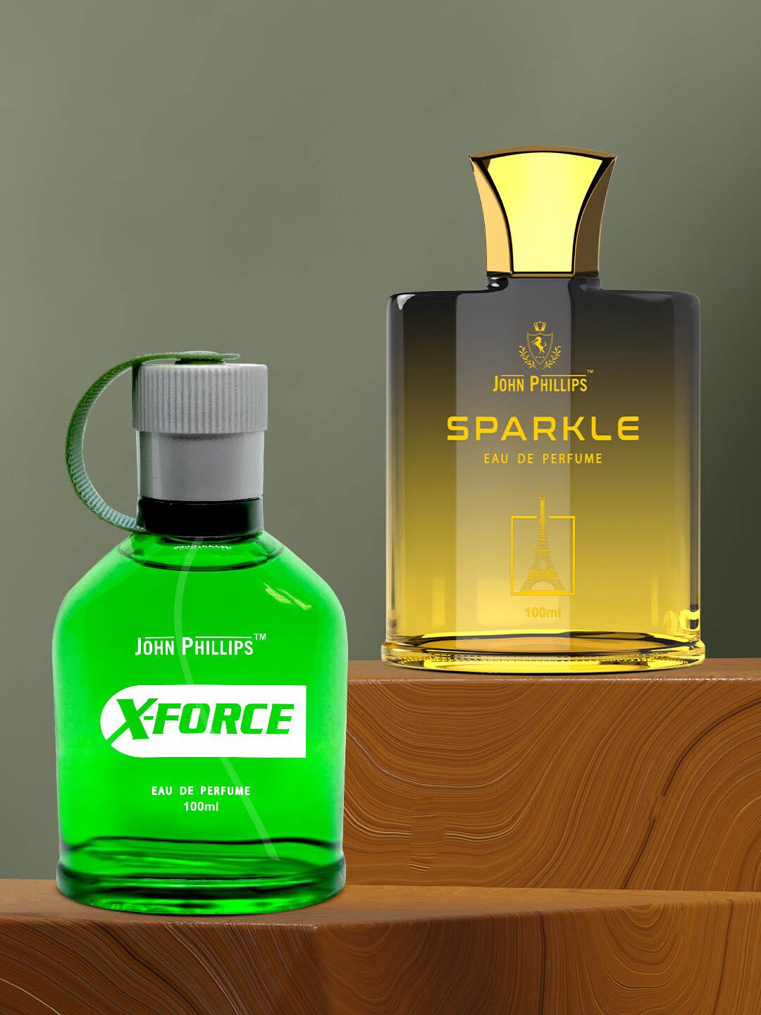 JOHN PHILLIPS Men Set Of 2 Luxury X Force & Sparkle Eau De Perfume 100ml Each, Green
JOHN PHILLIPS Men Set Of 2 Luxury X Force & Sparkle Eau De Perfume 100ml Each, Green