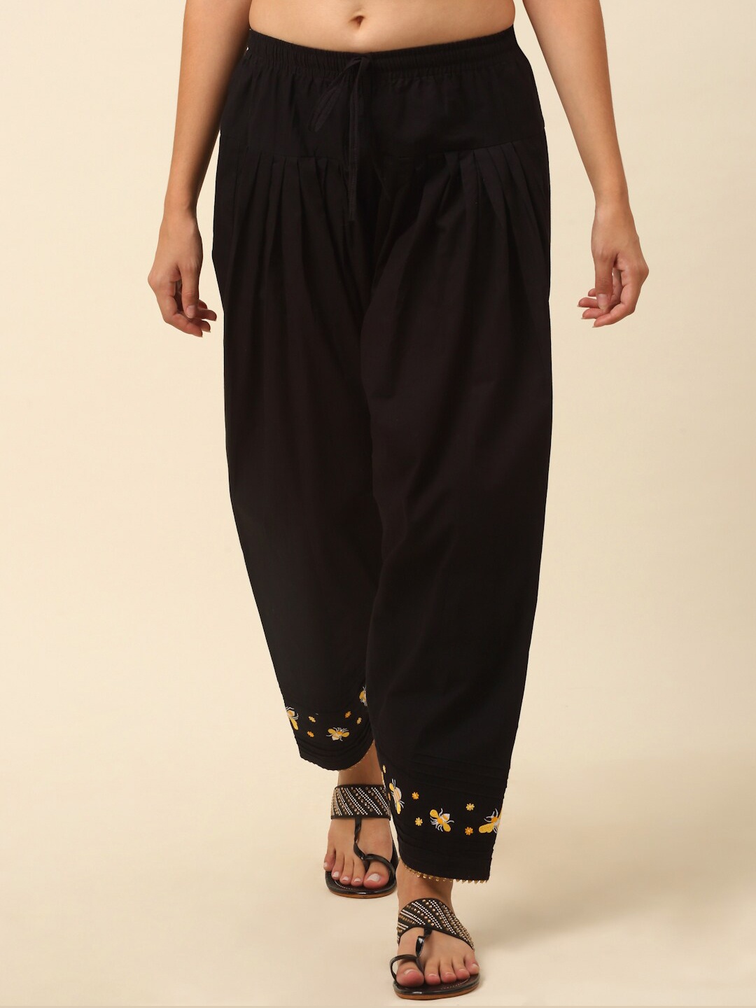 Laado - Pamper Yourself Women Embroidered Mid-Rise Loose-Fit Pure Cotton Salwars, Black
Laado - Pamper Yourself Women Embroidered Mid-Rise Loose-Fit Pure Cotton Salwars, Black