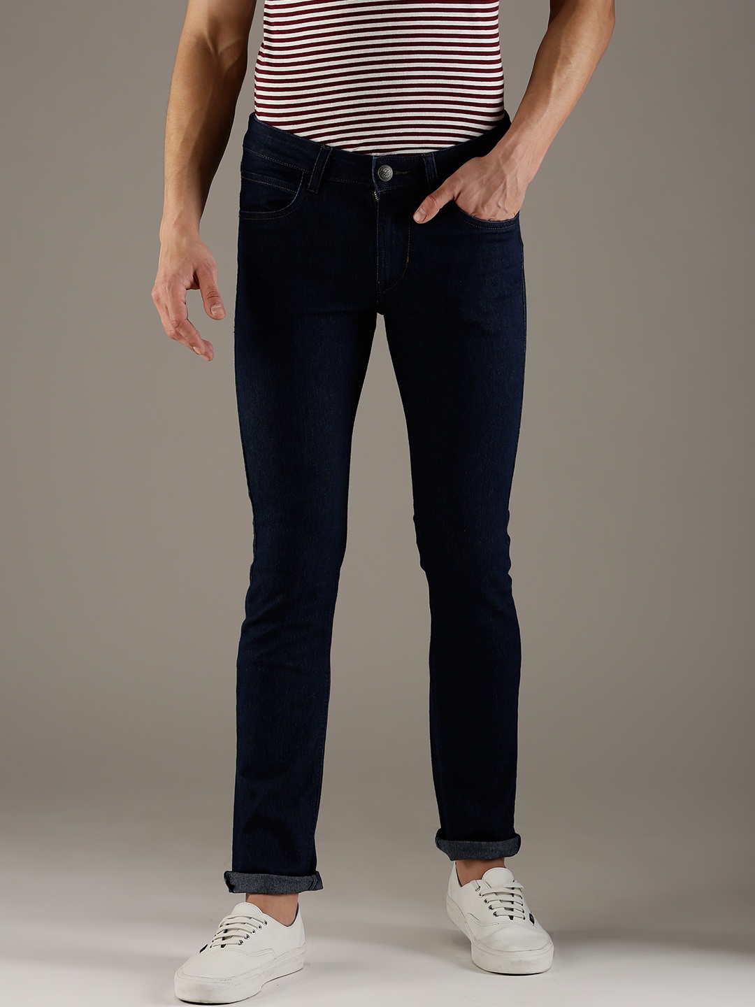 Flying Machine Men Navy Skinny Jackson Fit Low-Rise Clean Look Stretchable Jeans, Navy blue
Flying Machine Men Navy Skinny Jackson Fit Low-Rise Clean Look Stretchable Jeans, Navy blue