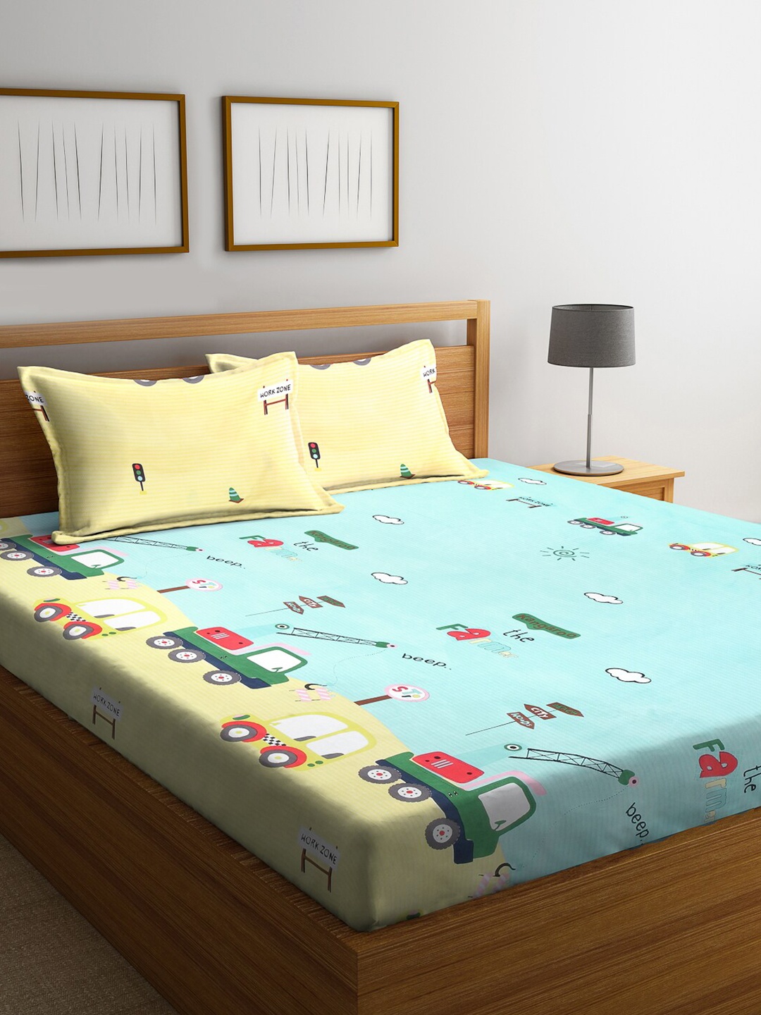 KLOTTHE Sea Green & Yellow Printed 300 TC Fitted Double King Bedsheet With 2 Pillow Covers
KLOTTHE Sea Green & Yellow Printed 300 TC Fitted Double King Bedsheet With 2 Pillow Covers