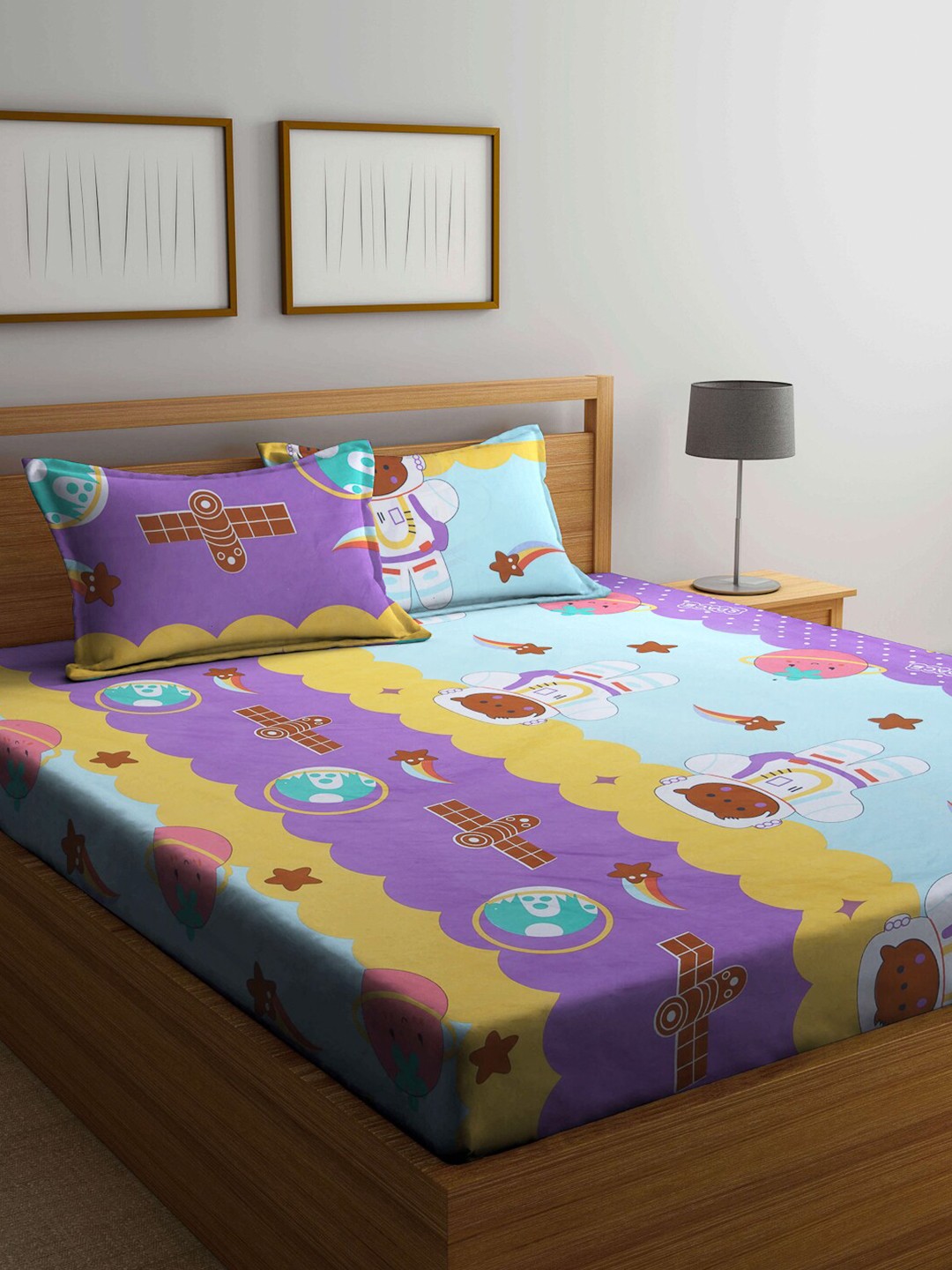 KLOTTHE Kids Purple & Pink Printed 300TC Fitted Double Bedsheet With 2 Pillow Covers
KLOTTHE Kids Purple & Pink Printed 300TC Fitted Double Bedsheet With 2 Pillow Covers