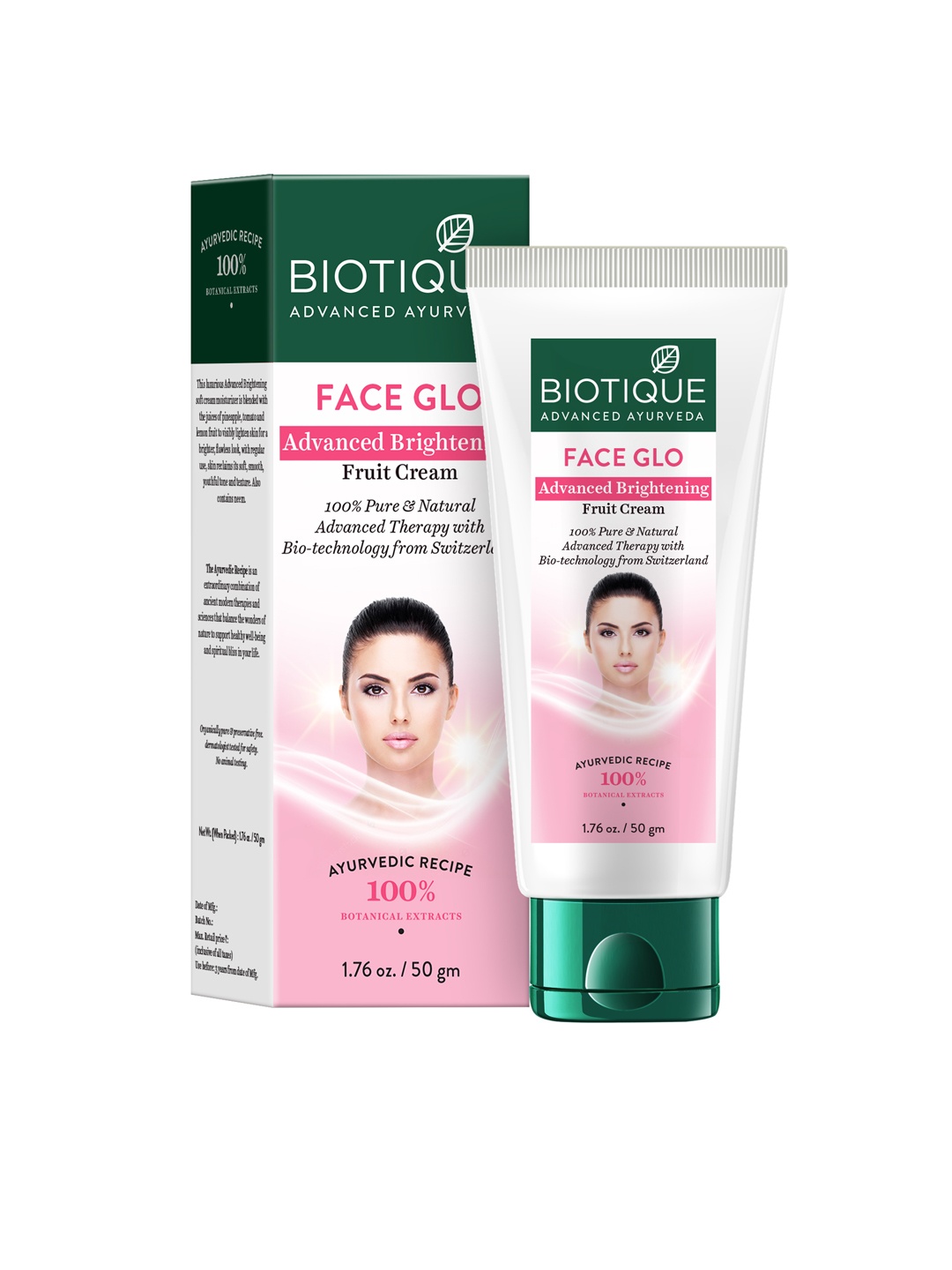 Biotique Pure & Natural Face Glo Advanced Brightening Fruit Face Cream - 50g, Pink
Biotique Pure & Natural Face Glo Advanced Brightening Fruit Face Cream - 50g, Pink