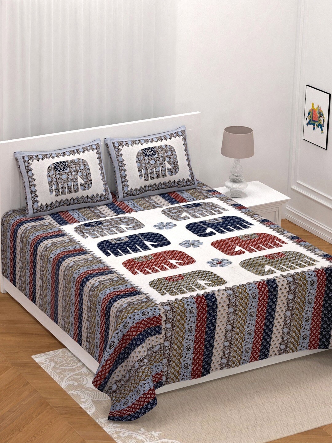UNIQCHOICE Brown & Grey Ethnic Motifs Pure Cotton 210 TC King Bedsheet & 2 Pillow Covers
UNIQCHOICE Brown & Grey Ethnic Motifs Pure Cotton 210 TC King Bedsheet & 2 Pillow Covers