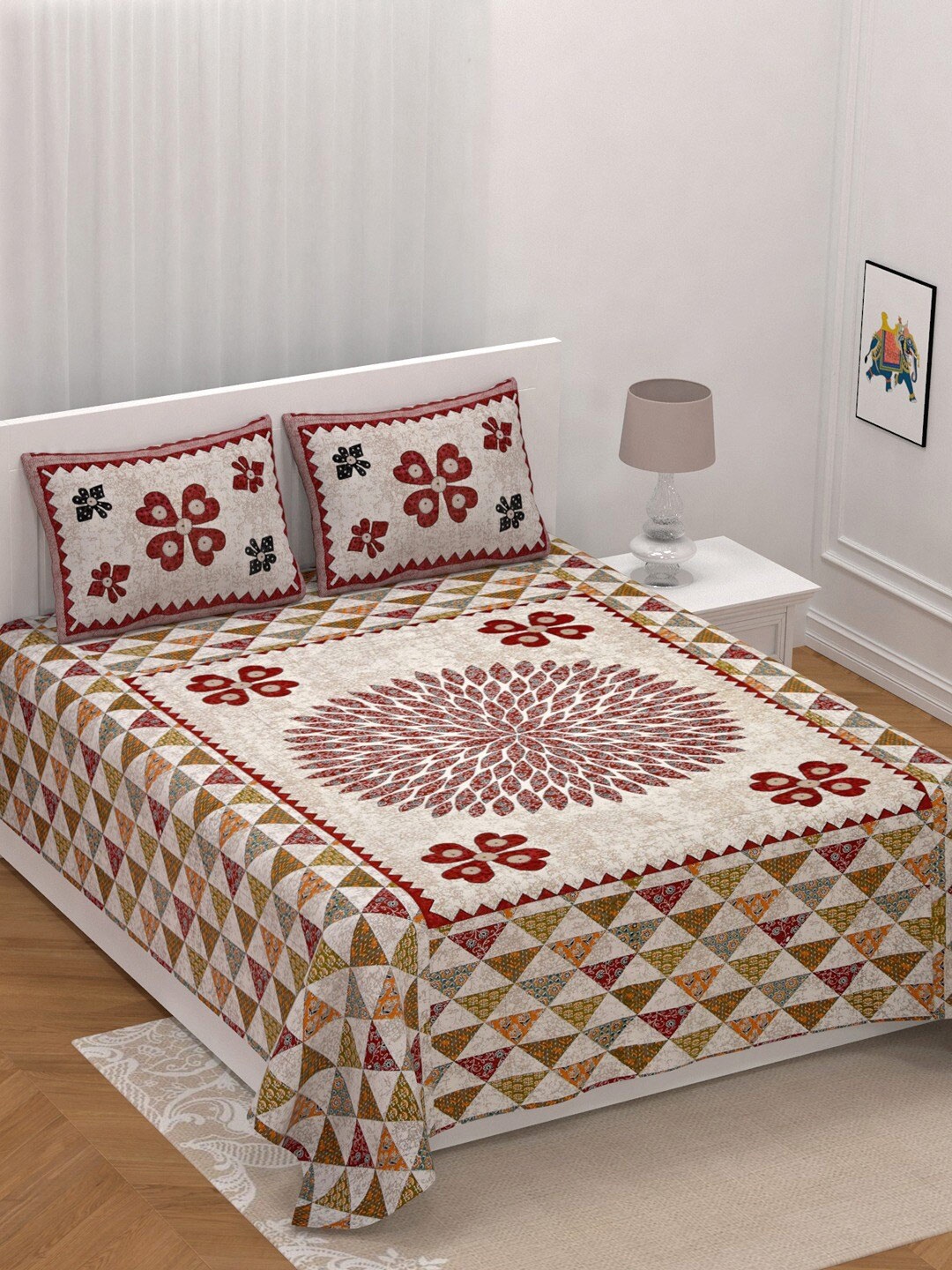 UNIQCHOICE Maroon & White Geometric Pure Cotton 210 TC King Bedsheet With 2 Pillow Covers
UNIQCHOICE Maroon & White Geometric Pure Cotton 210 TC King Bedsheet With 2 Pillow Covers