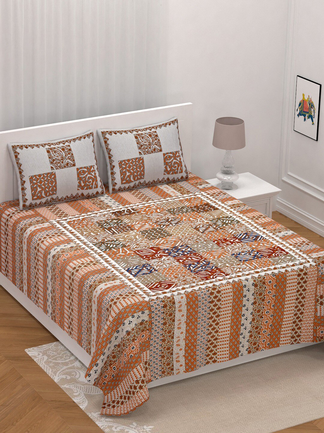UNIQCHOICE Brown & Grey Ethnic Motifs Pure Cotton 210 TC King Bedsheet & 2 Pillow Covers
UNIQCHOICE Brown & Grey Ethnic Motifs Pure Cotton 210 TC King Bedsheet & 2 Pillow Covers