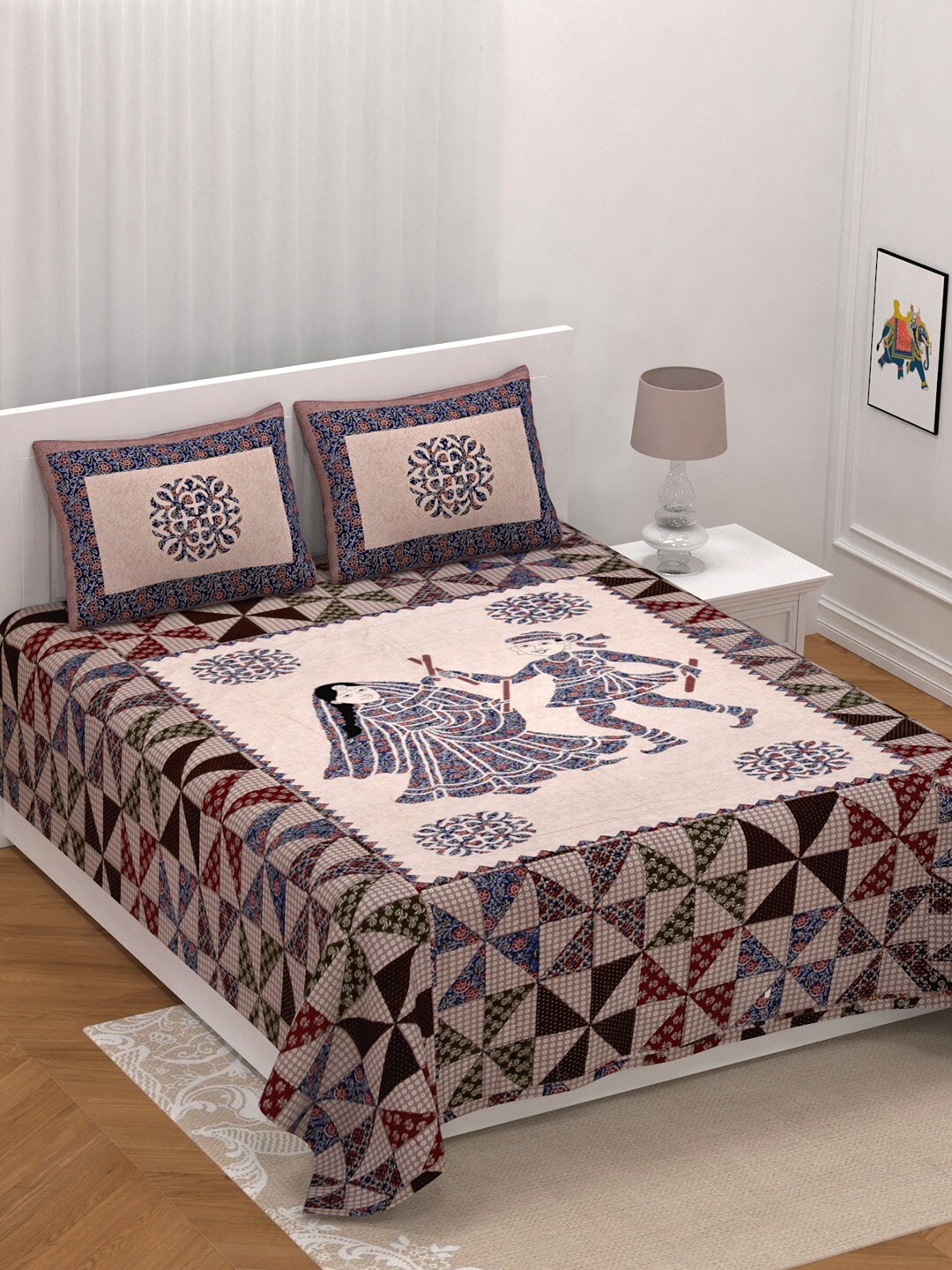 UNIQCHOICE Cream-Coloured Printed Pure Cotton 210 TC King Bedsheet & 2 Pillow Covers
UNIQCHOICE Cream-Coloured Printed Pure Cotton 210 TC King Bedsheet & 2 Pillow Covers