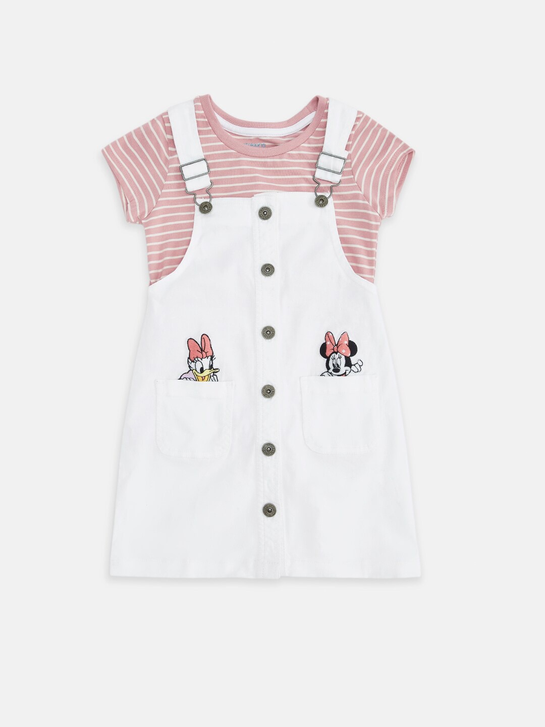 Pantaloons Junior Girls Minnie Mouse & Donald Duck Printed Pinafore Dress With T-Shirt, White
Pantaloons Junior Girls Minnie Mouse & Donald Duck Printed Pinafore Dress With T-Shirt, White