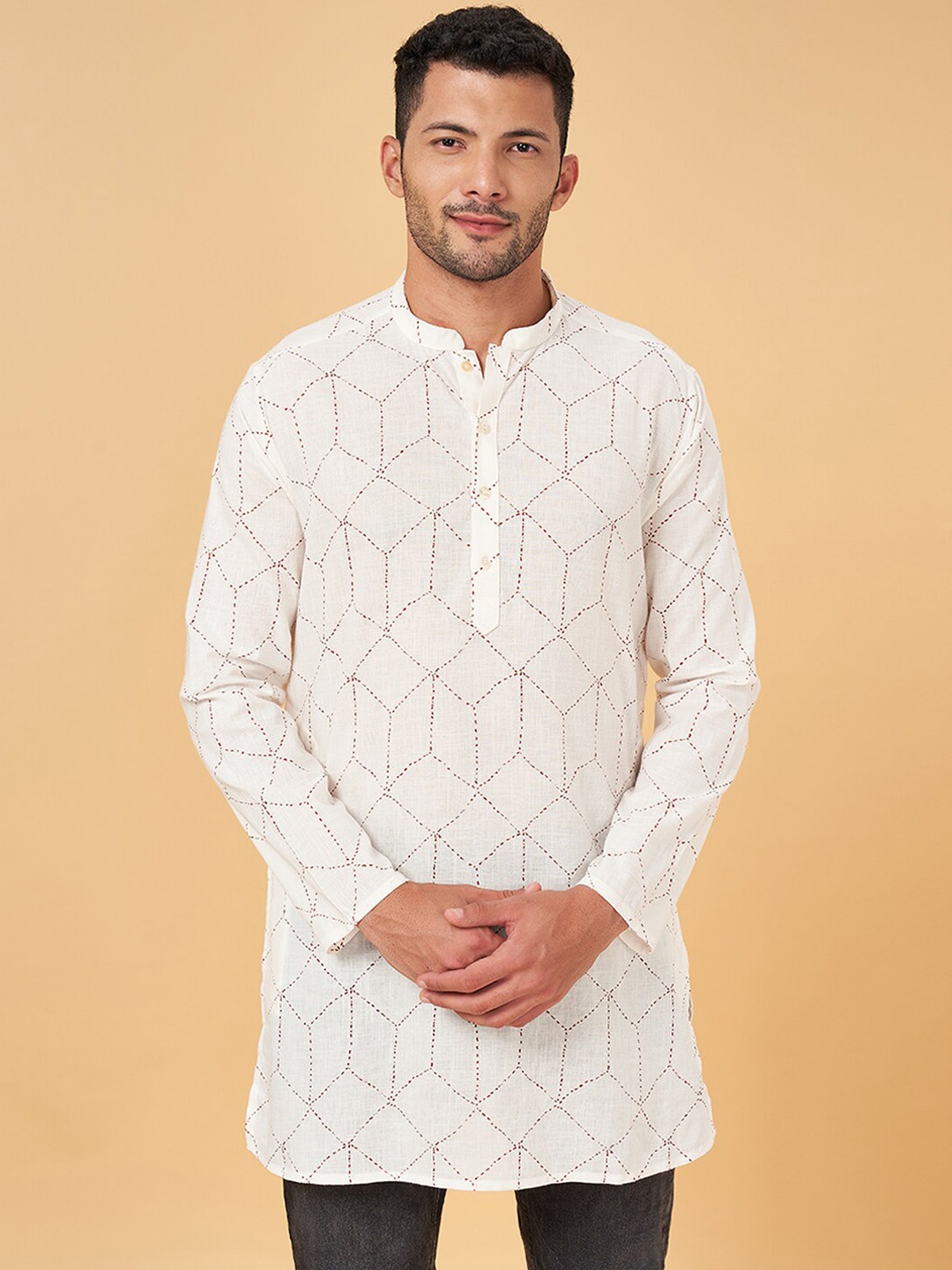 indus route by Pantaloons Geometric Printed Mandarin Collar Cotton Straight Kurta, White
indus route by Pantaloons Geometric Printed Mandarin Collar Cotton Straight Kurta, White