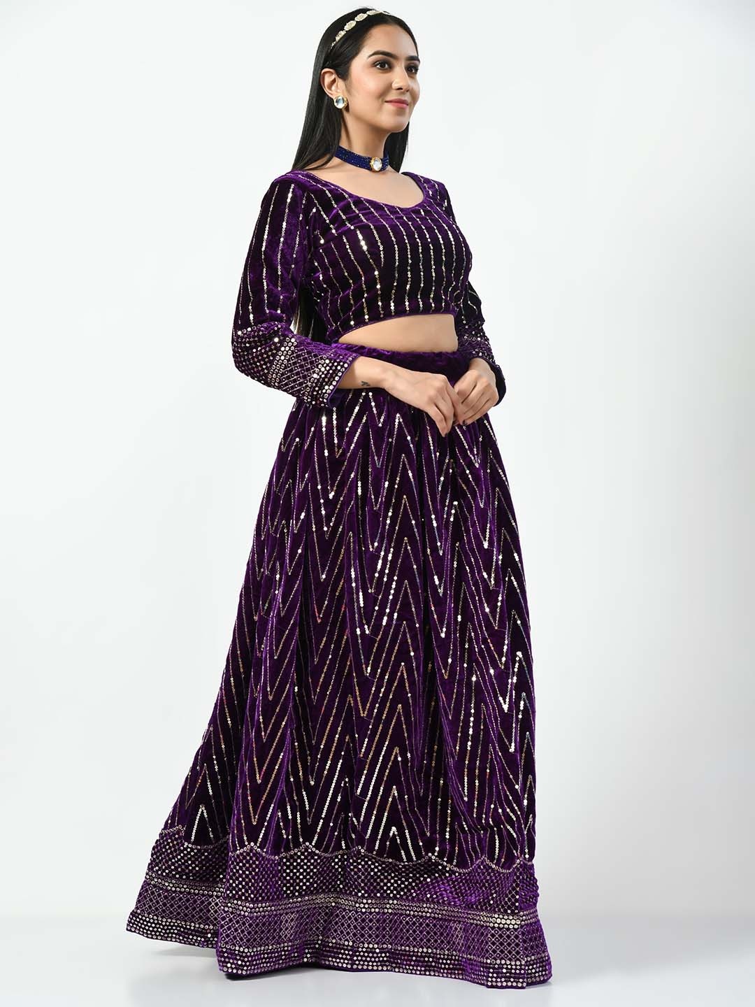 Angroop Embellished Sequinned Semi-Stitched Lehenga & Unstitched Blouse With Dupatta, Purple
Angroop Embellished Sequinned Semi-Stitched Lehenga & Unstitched Blouse With Dupatta, Purple