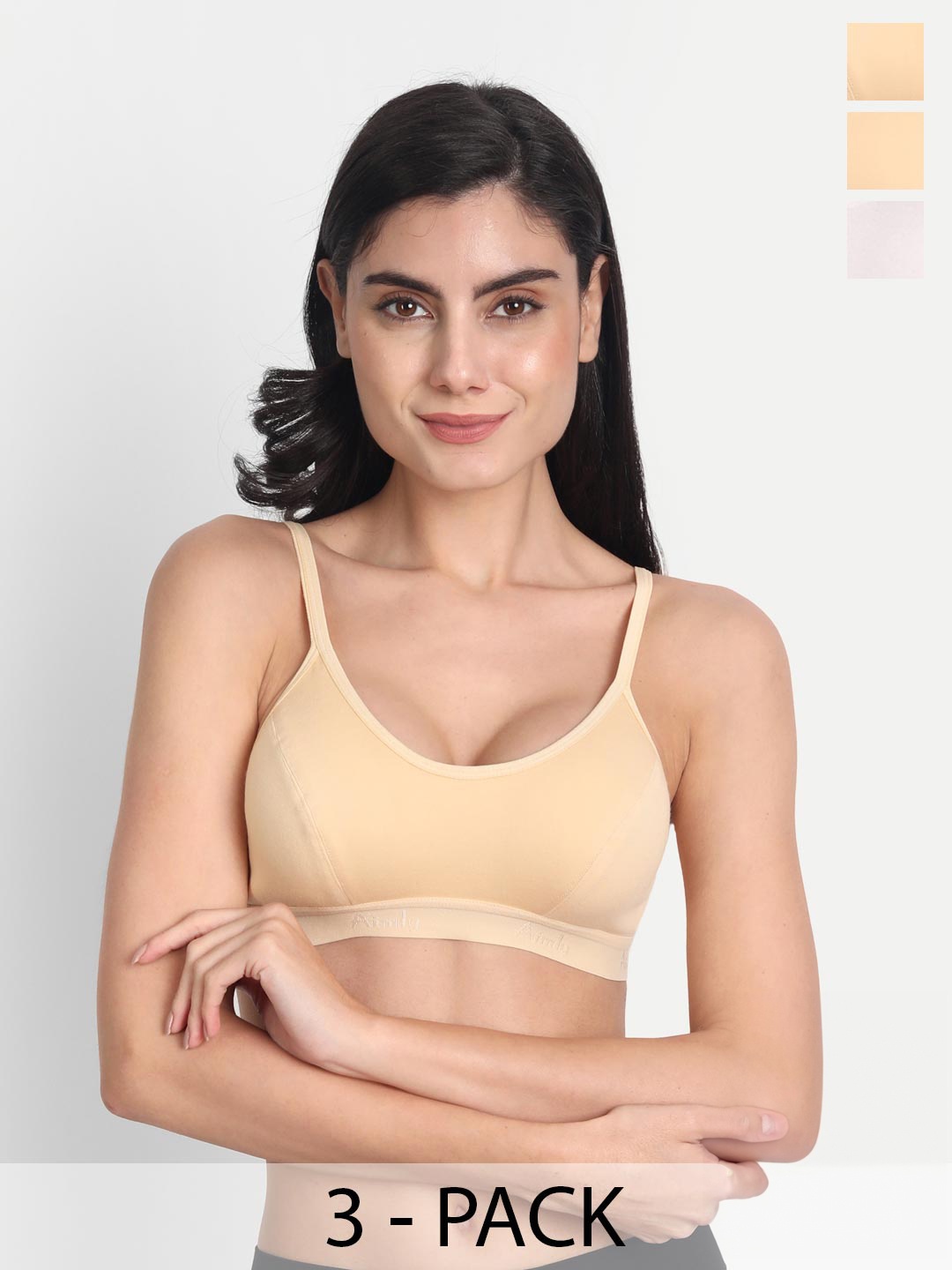 Aimly Pack Of 3 Medium Coverage High Support Cotton Sports Bras With All Day Comfort, Beige
Aimly Pack Of 3 Medium Coverage High Support Cotton Sports Bras With All Day Comfort, Beige