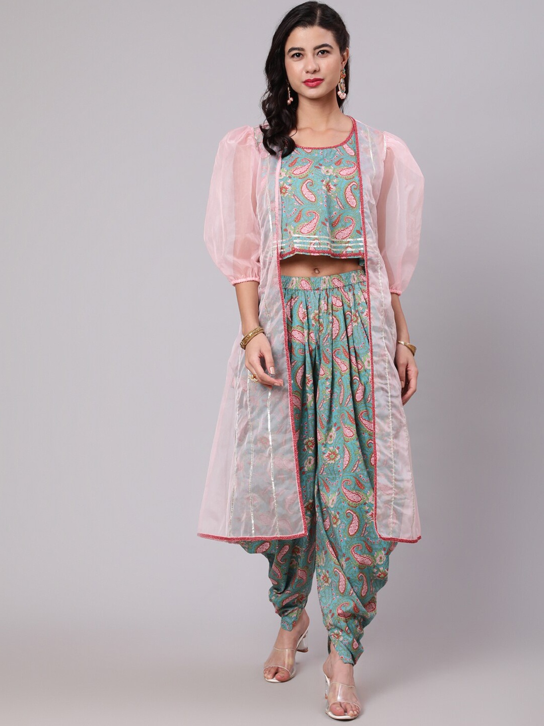AKS Couture Paisley Printed Pure Cotton Top & Dhoti Pant with Jacket Co-Ords Set, Blue
AKS Couture Paisley Printed Pure Cotton Top & Dhoti Pant with Jacket Co-Ords Set, Blue