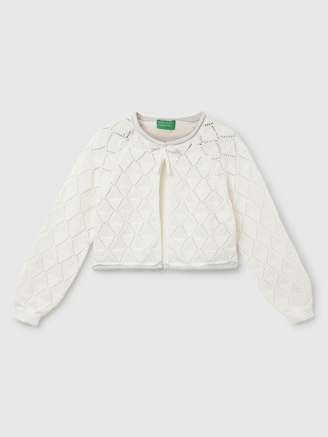 United Colors of Benetton Girls Self Design Open Knit Cotton Front Open Sweaters, White
United Colors of Benetton Girls Self Design Open Knit Cotton Front Open Sweaters, White