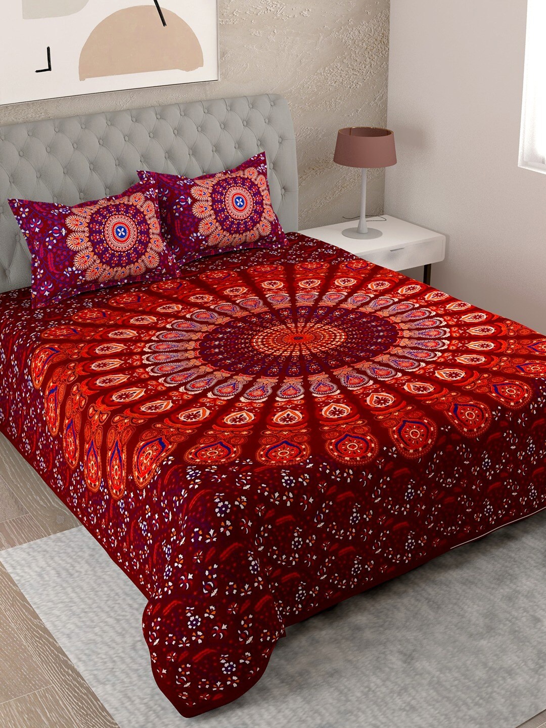 UNIQCHOICE Maroon & Red Ethnic Motifs Cotton 144 TC King Bedsheet with 2 Pillow Covers
UNIQCHOICE Maroon & Red Ethnic Motifs Cotton 144 TC King Bedsheet with 2 Pillow Covers