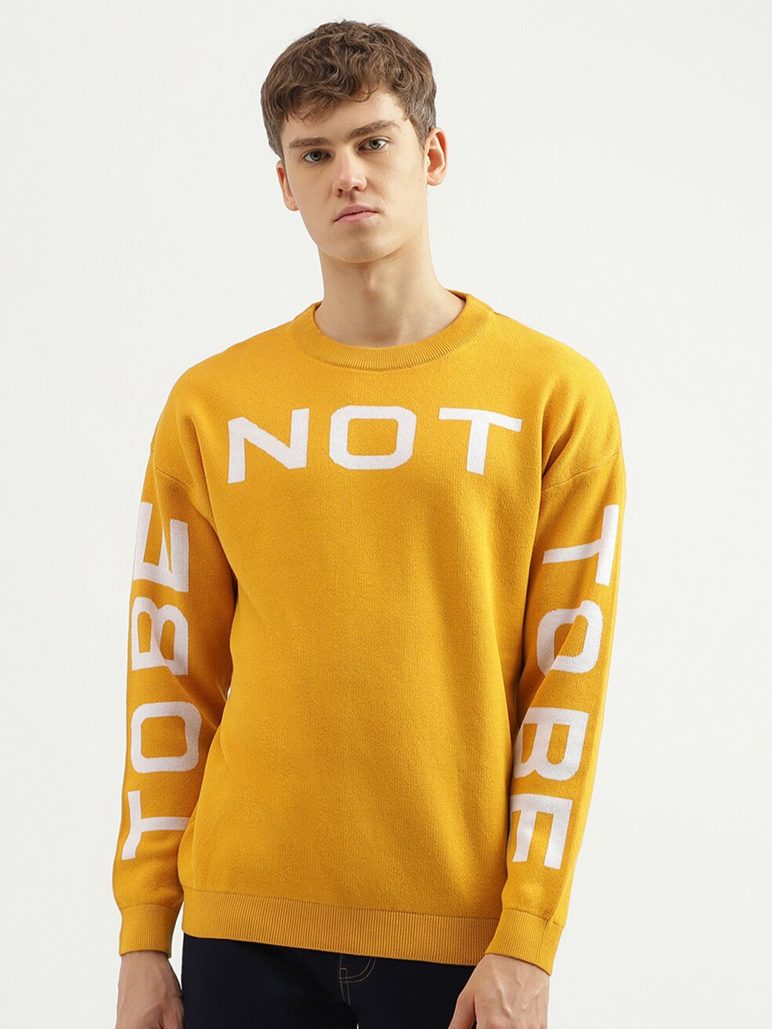 United Colors of Benetton Typography Printed Cotton Pullover Sweater, Yellow
United Colors of Benetton Typography Printed Cotton Pullover Sweater, Yellow